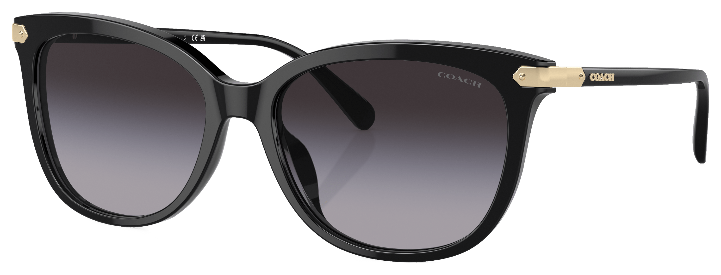 Image of Coach HC8378U Sunglasses for Ladies - Black/Gray Gradient - XX-Large