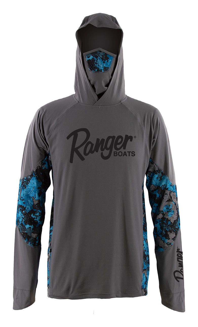 Image of Ranger Boats Arrowwood Performance Long-Sleeve Hoodie for Men - December Sky/TrueTimber Riptide - S