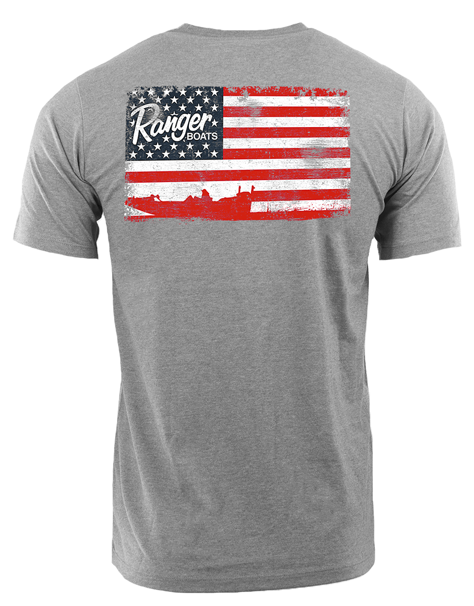 Huk USA Strong Red American Flag Logo Fishing Short Sleeve T-Shirt