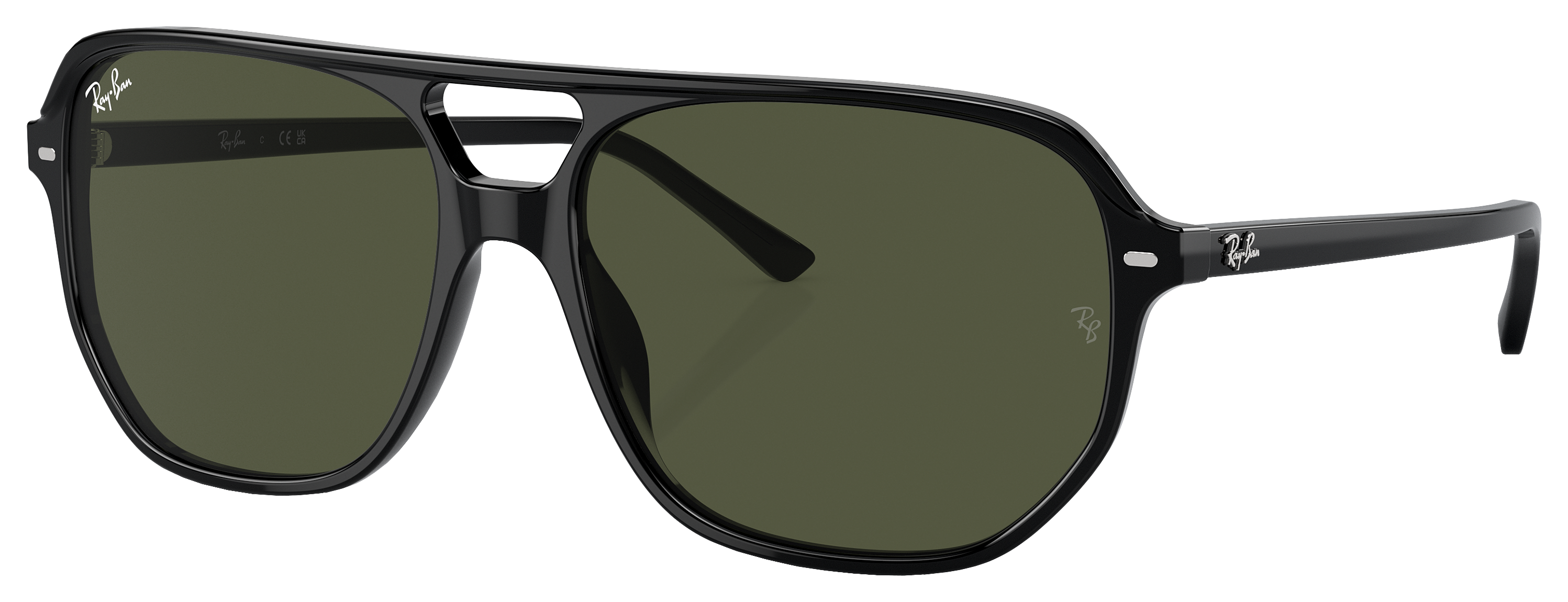 Image of Ray-Ban Bill One RB2205 Glass Sunglasses - Black/Green Classic - X-Large