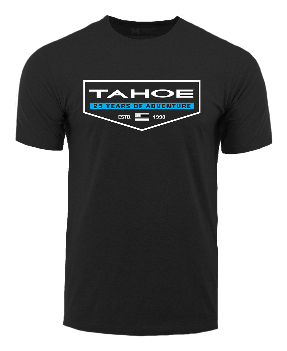 Image of TAHOE 25th Anniversary Logo Durasoft Short-Sleeve T-Shirt for Men - Black - 3XL