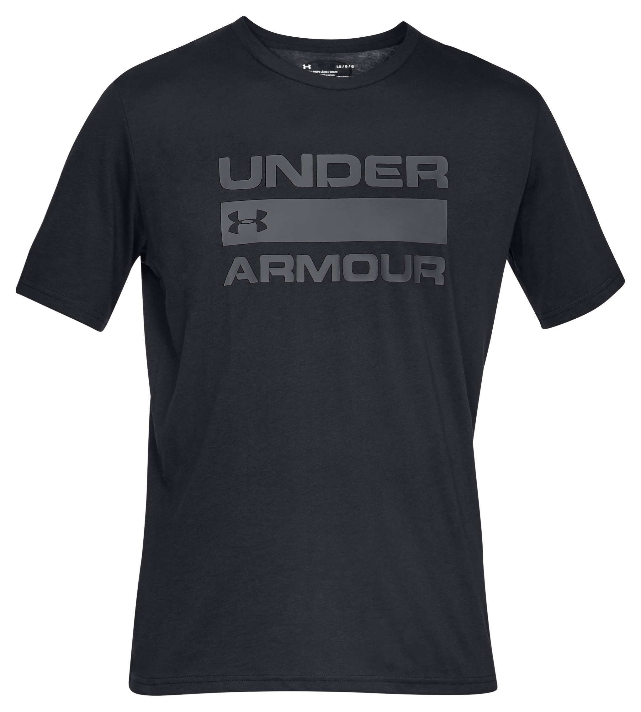 Image of Under Armour Team Issue Wordmark Short-Sleeve T-Shirt for Men - Black/Graphite - 2XLT