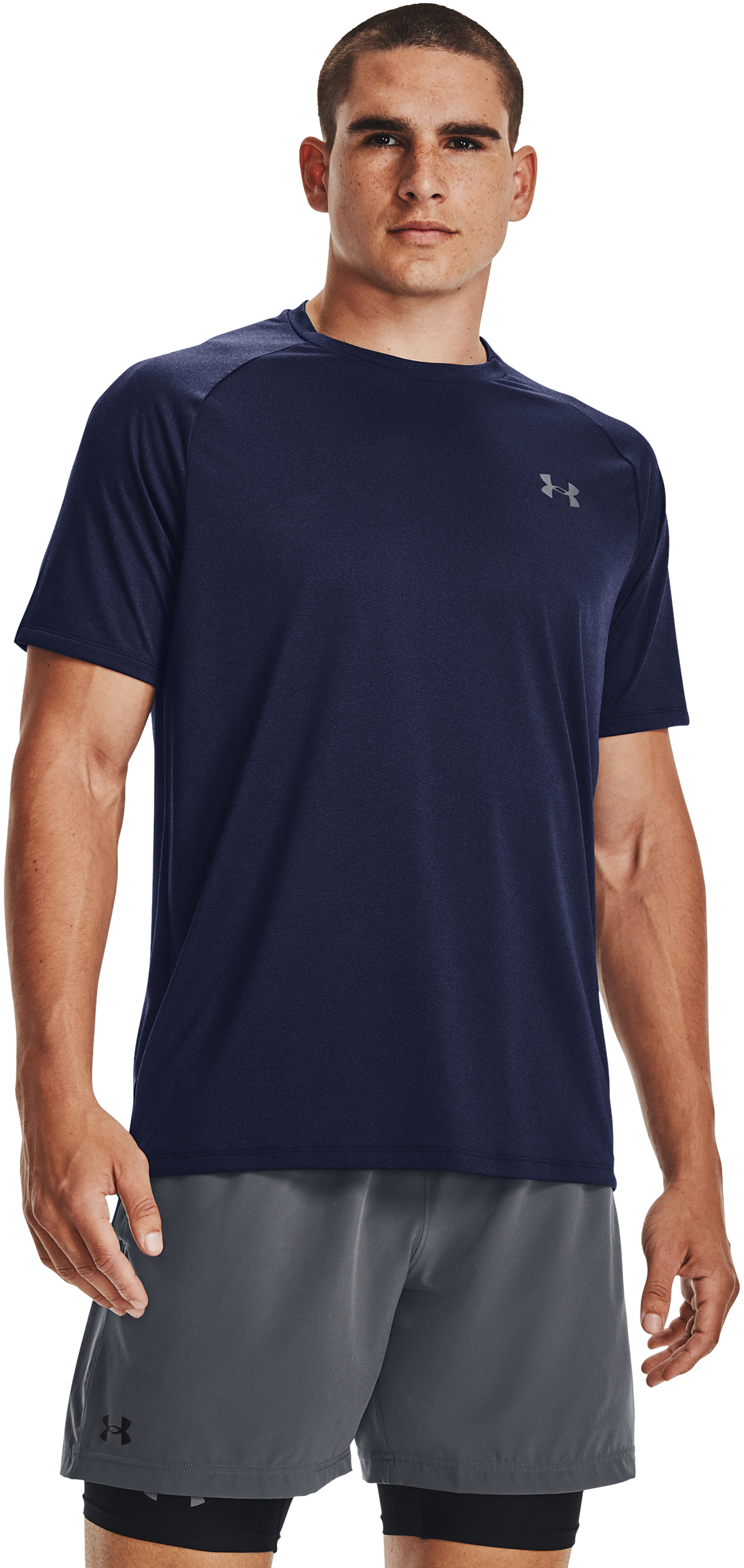 Under Armour UA Tech 2.0 Short-Sleeve T-Shirt for Men - Midnight Navy/Pitch Gray - XLT