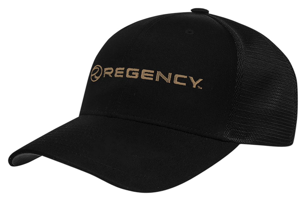 Image of REGENCY Embroidered Logo Mesh-Back Cap - Black