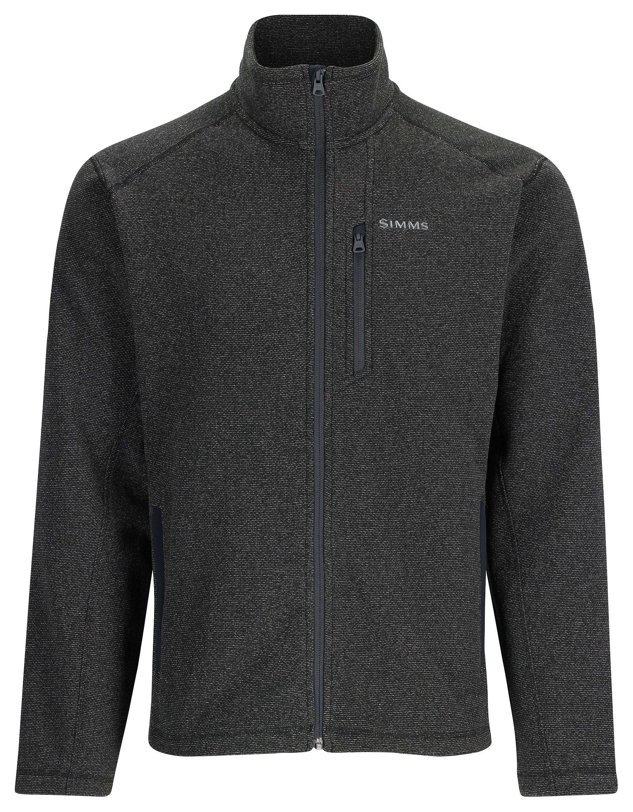 Image of Simms Rivershed Full-Zip Fleece Long-Sleeve Jacket for Men - Black Heather - M