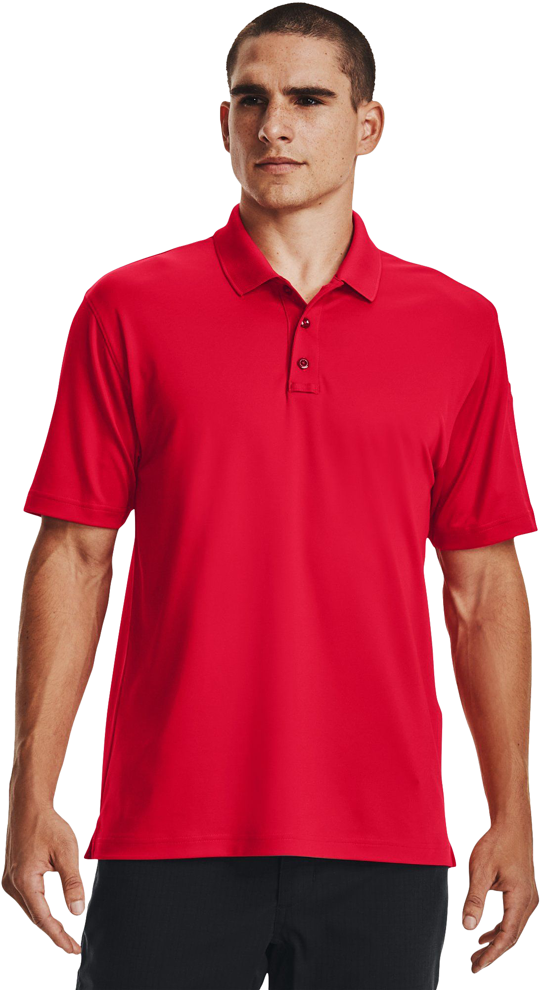 Image of Under Armour Tactical Performance Short-Sleeve Polo for Men - Red/Red - 3XL