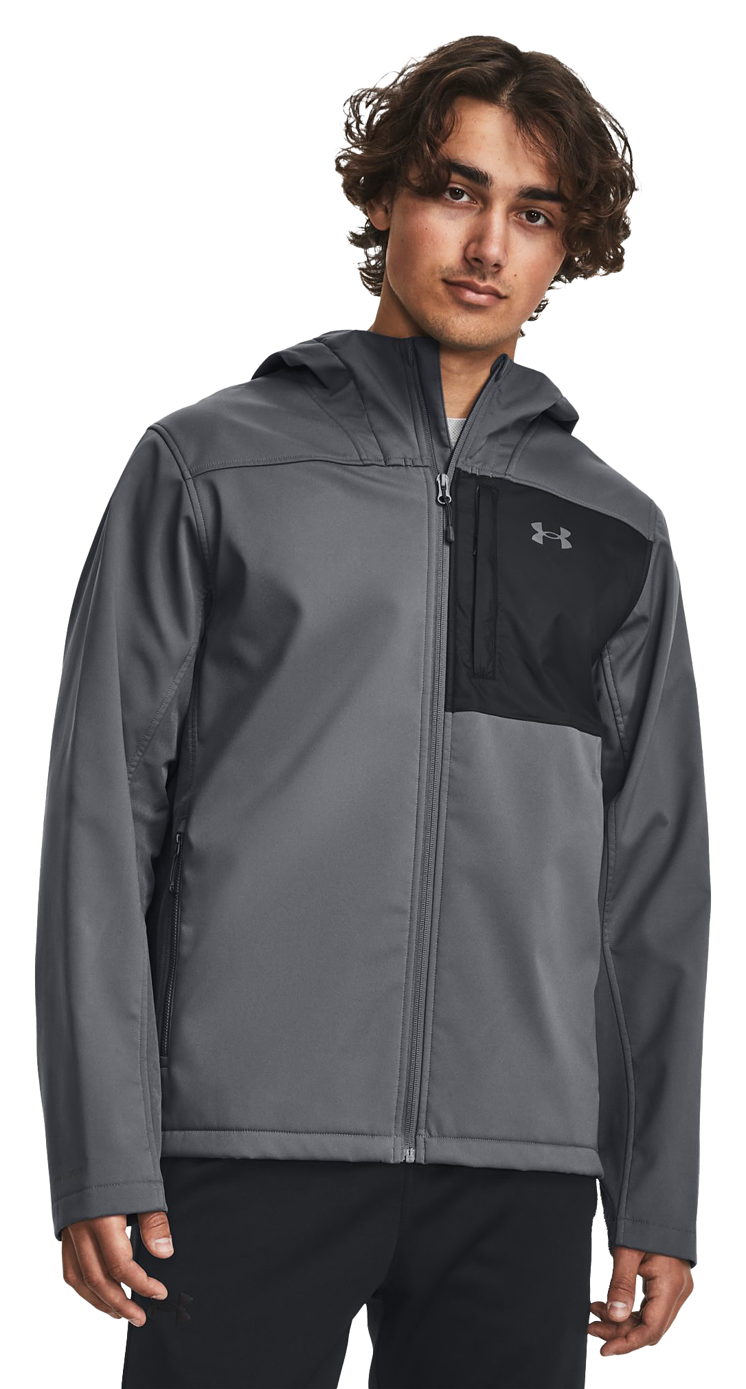 Under Armour Storm ColdGear Infrared Shield 2.0 Hooded Jacket for Men - Pitch Gray/Black - M