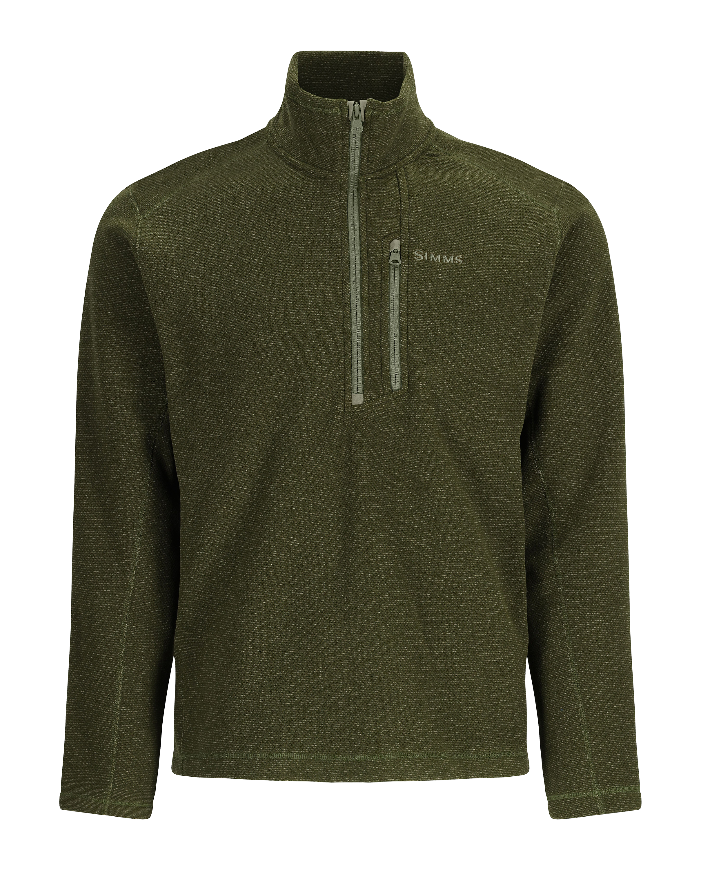 Image of Simms Rivershed Half-Zip Fleece Long-Sleeve Jacket for Men - Riffle Heather - S