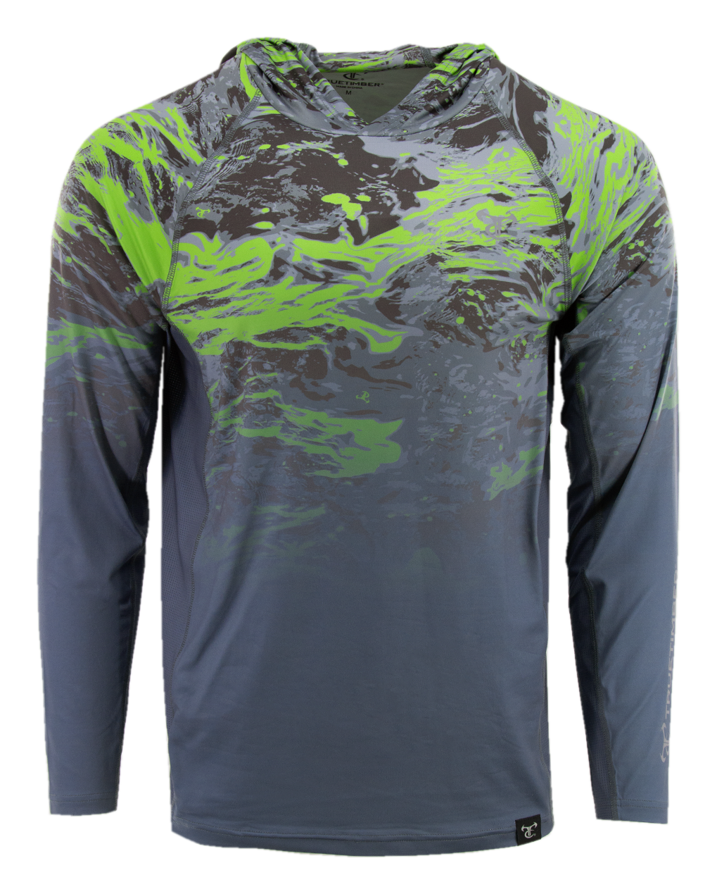 Image of TrueTimber Osprey Gradient Long-Sleeve Hoodie for Men - Caiman Flash/Carbon - S