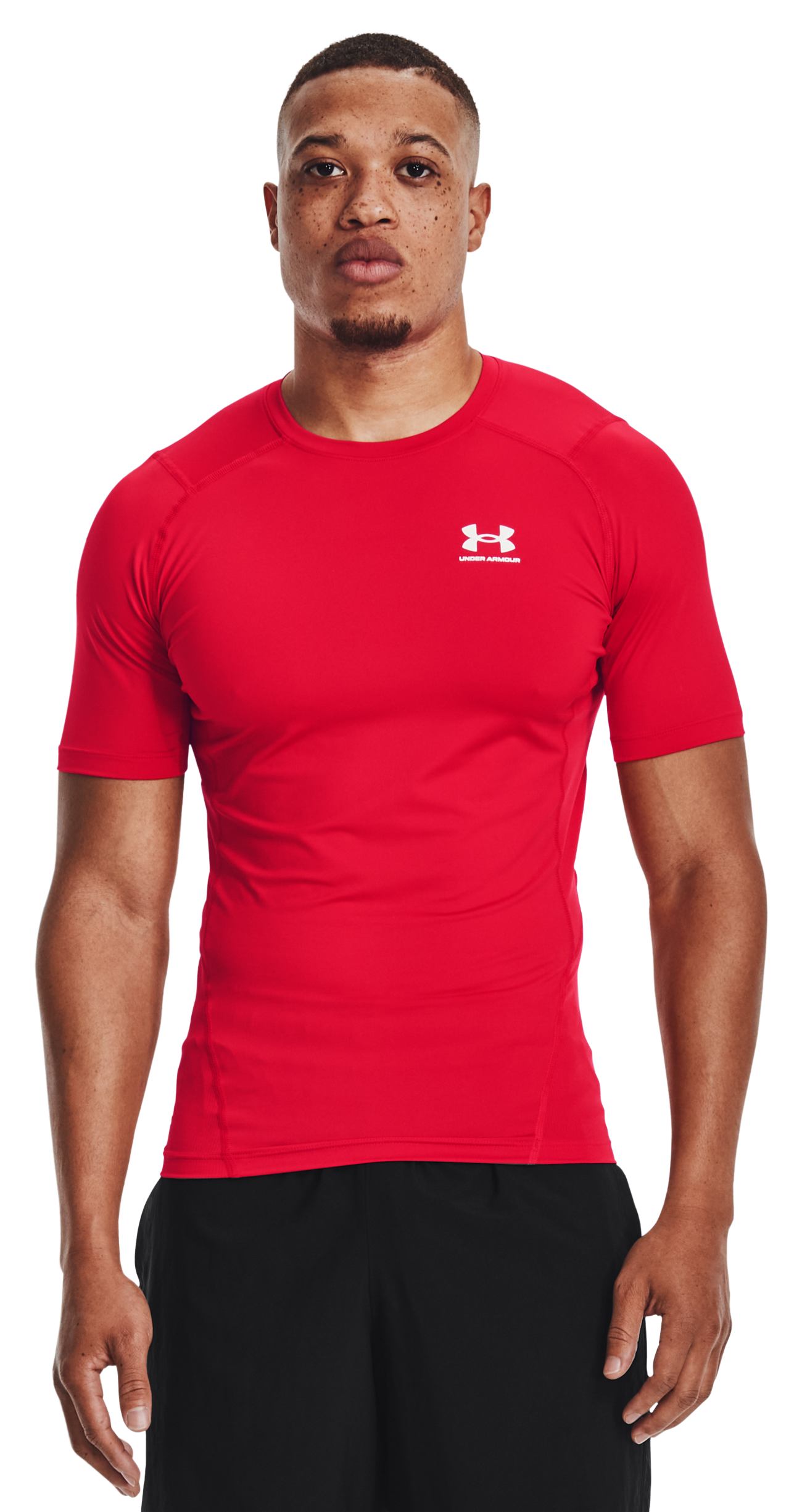 Under Armour HeatGear Short-Sleeve T-Shirt for Men - Red/White - XLT