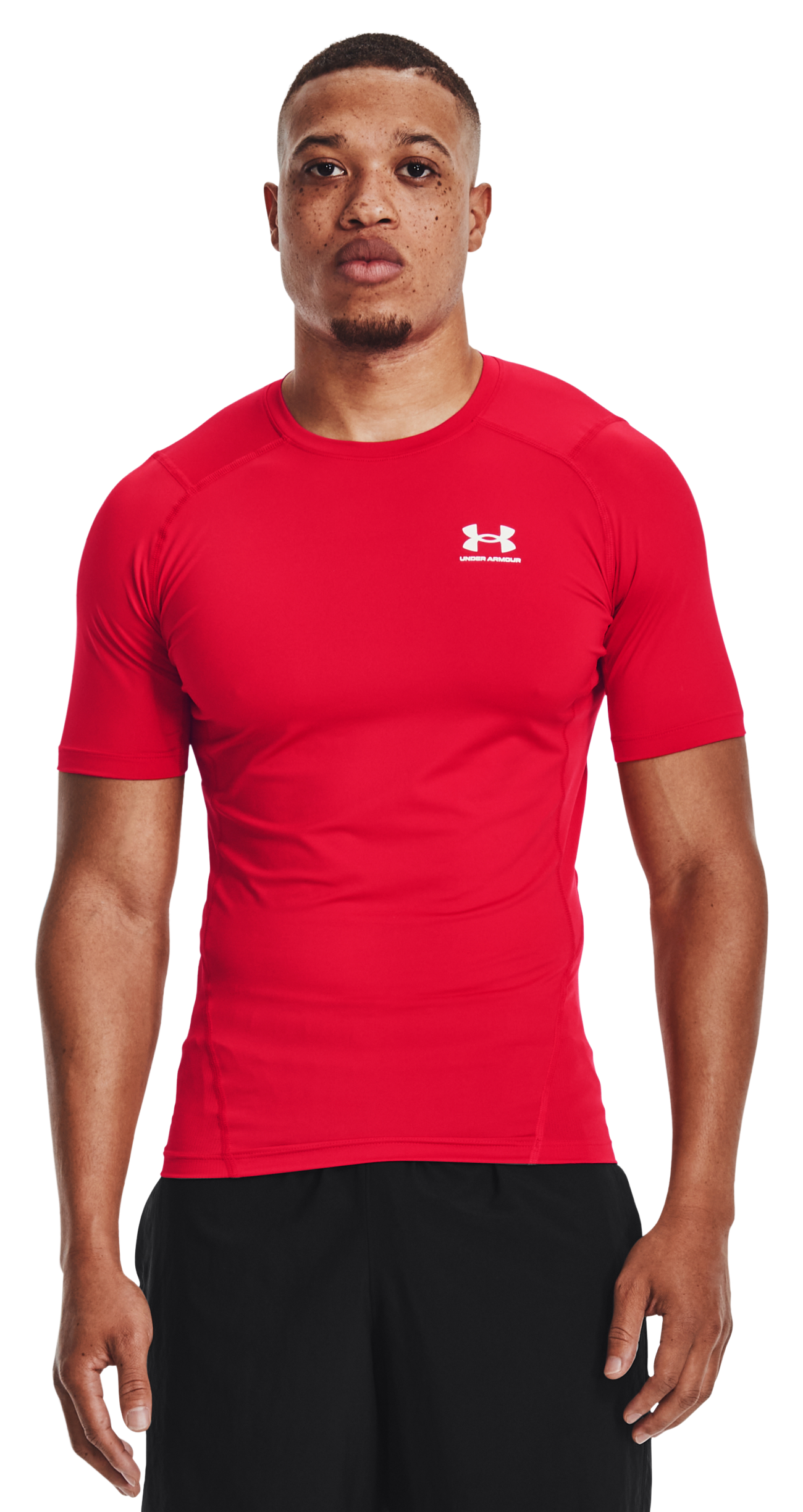 Image of Under Armour HeatGear Short-Sleeve T-Shirt for Men - Red/White - 3XLT