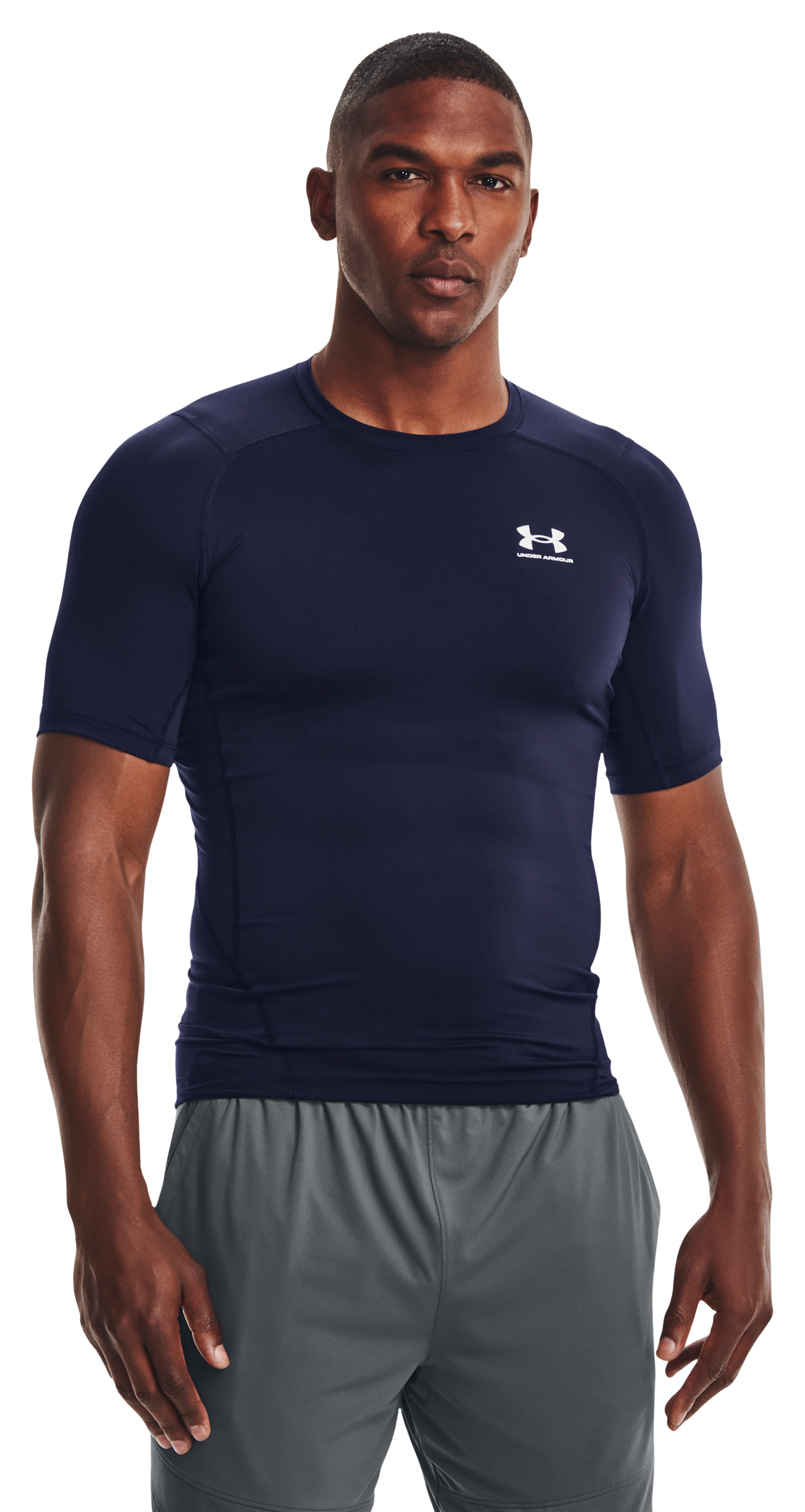 Under Armour HeatGear Short-Sleeve T-Shirt for Men - Midnight Navy/White - XLT