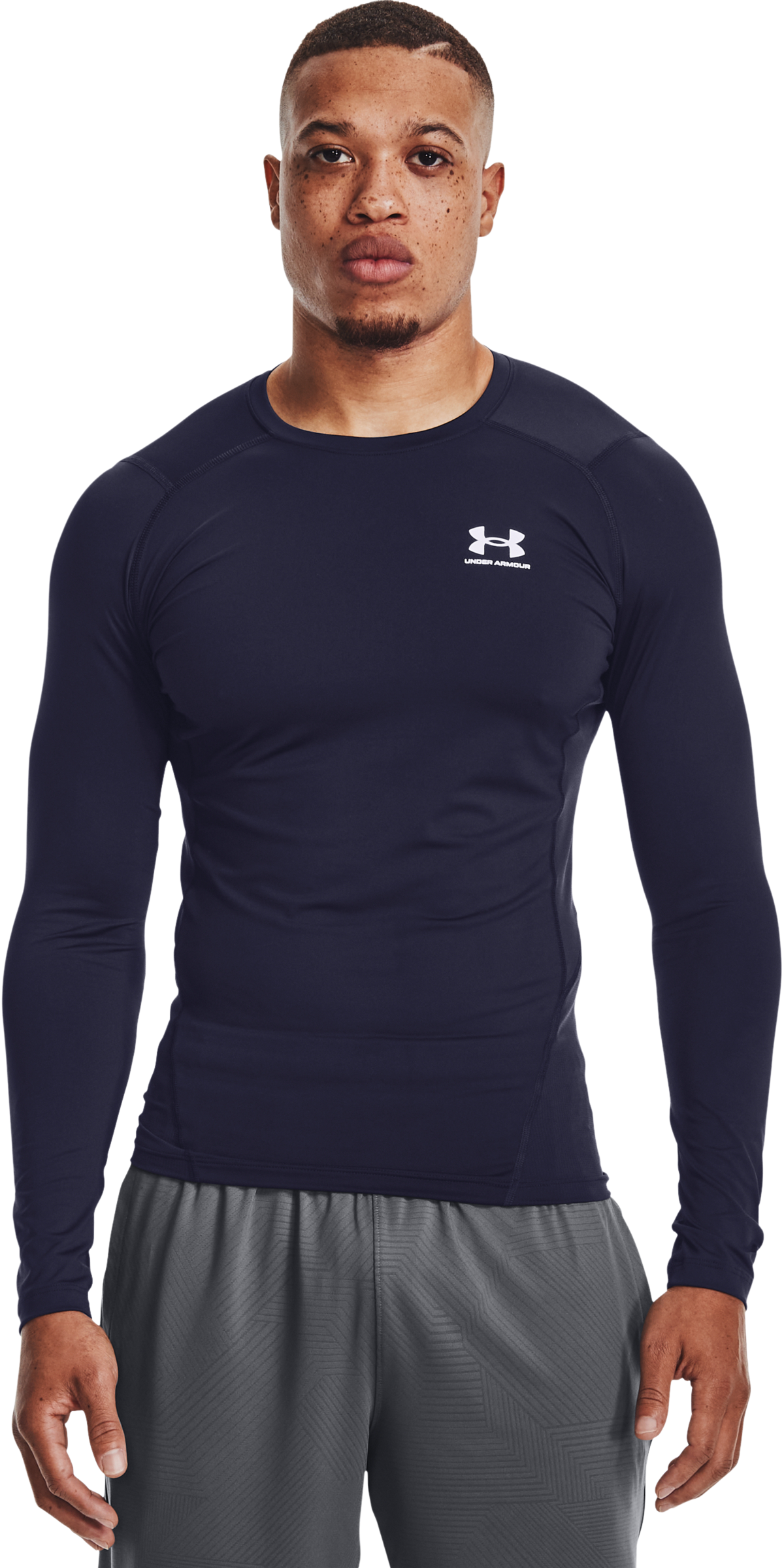 Under Armour Men's HeatGear Compression Green Long-Sleeve T-Shirt (M) 