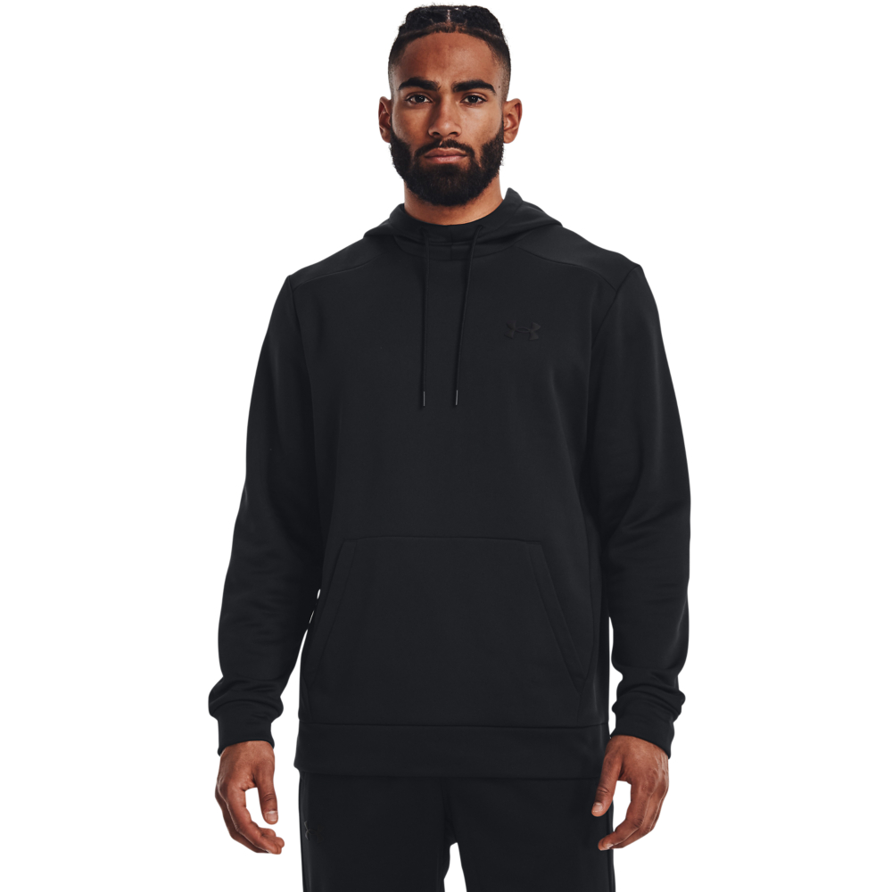 Image of Under Armour Fleece Long-Sleeve Hoodie for Men - Black - 3XLT