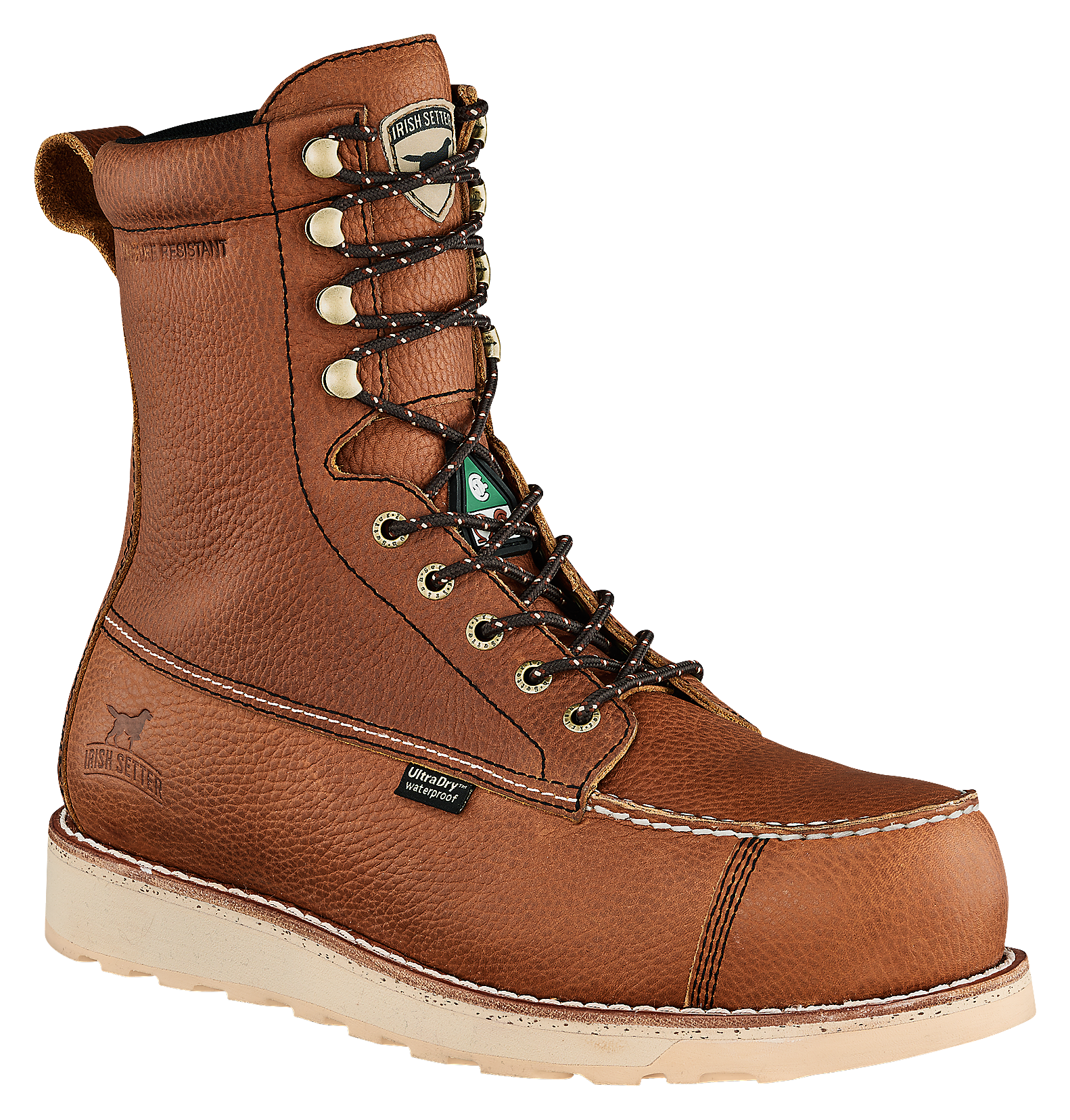 Image of "Irish Setter Wingshooter ST 8"" Waterproof CSA Composite Toe Wedge Work Boots for Men - Amber - 15M"