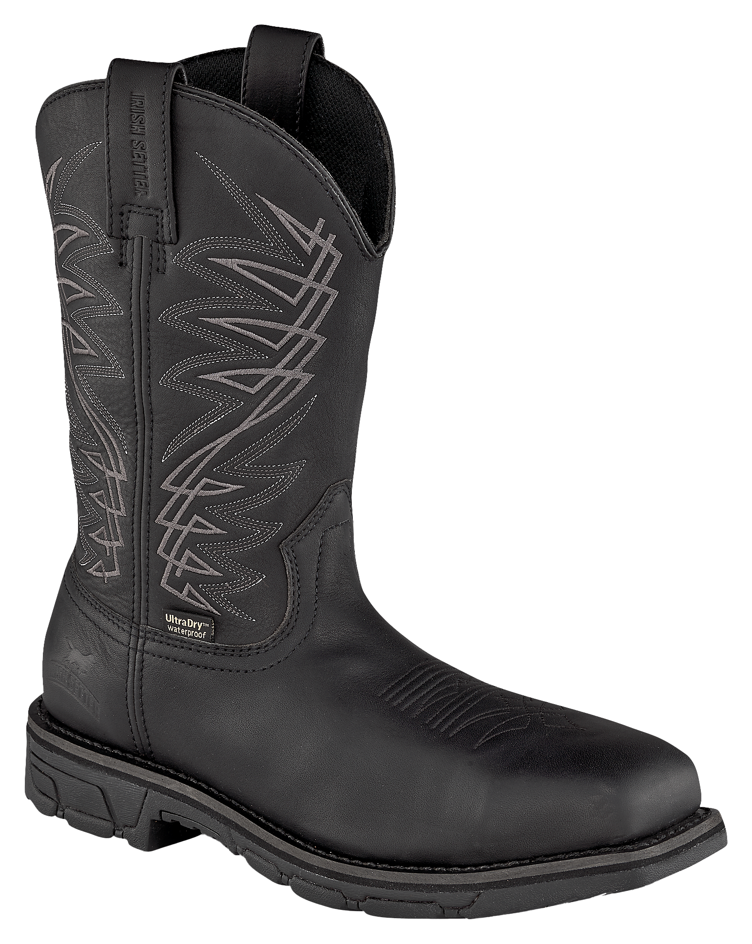 Image of Irish Setter Marshall Waterproof Square Steel Toe Western Work Boots for Men - Black - 8M