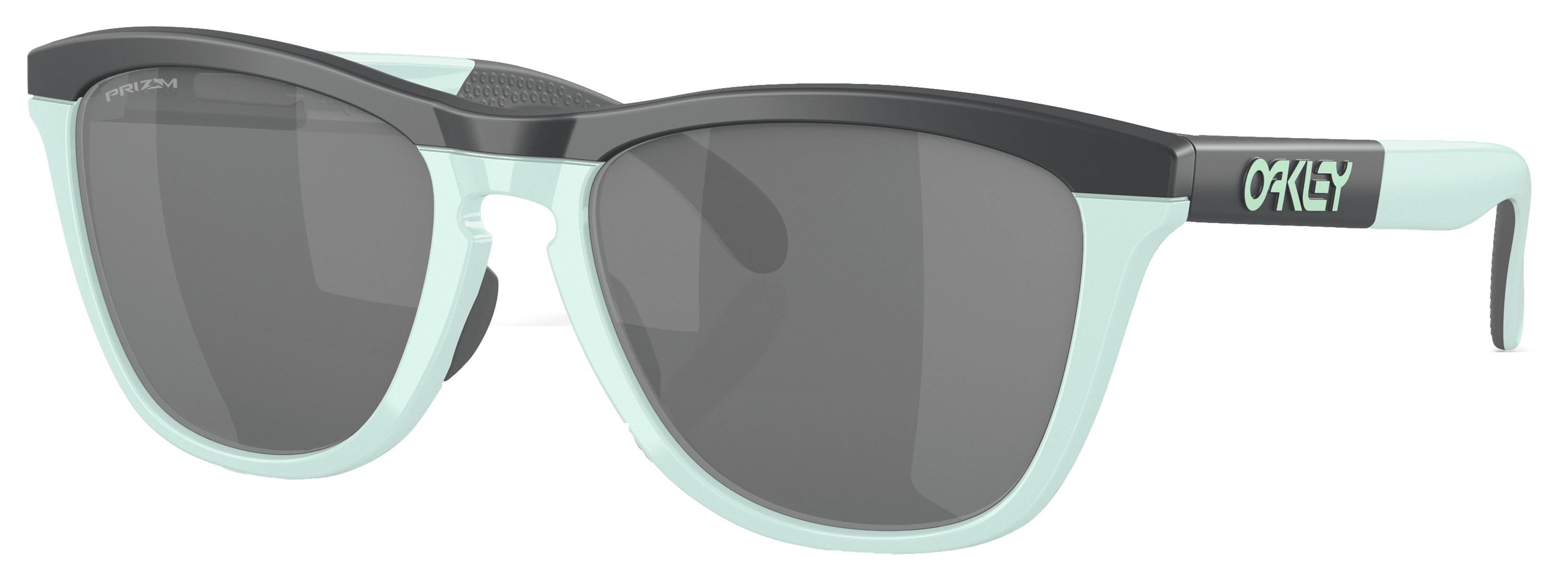 Image of Oakley Frogskins Range OO9284 Prizm Grey Mirror Sunglasses - Matte Carbon/Blue Milkshake/Prizm Black Mirror - Medium