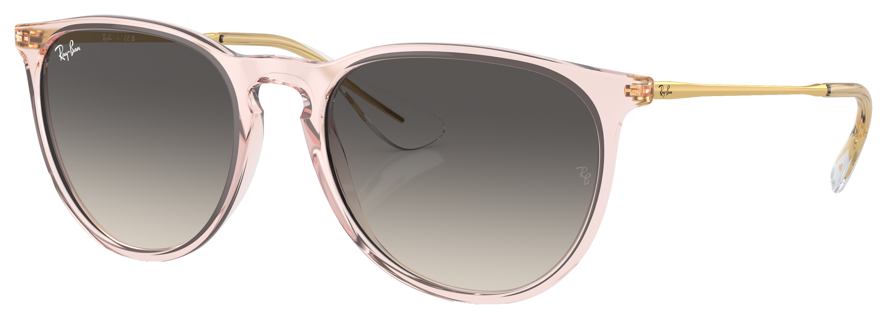 Image of Ray-Ban Erika Classic RB4171 Gradient Sunglasses for Ladies - Transparent Pink/Gray Gradient - Medium