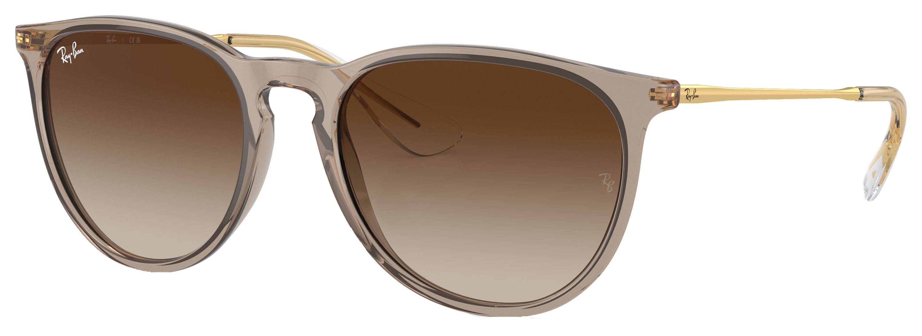 Image of Ray-Ban Erika Classic RB4171 Gradient Sunglasses for Ladies - Transparent Light Brown - Brown Gradient - Medium