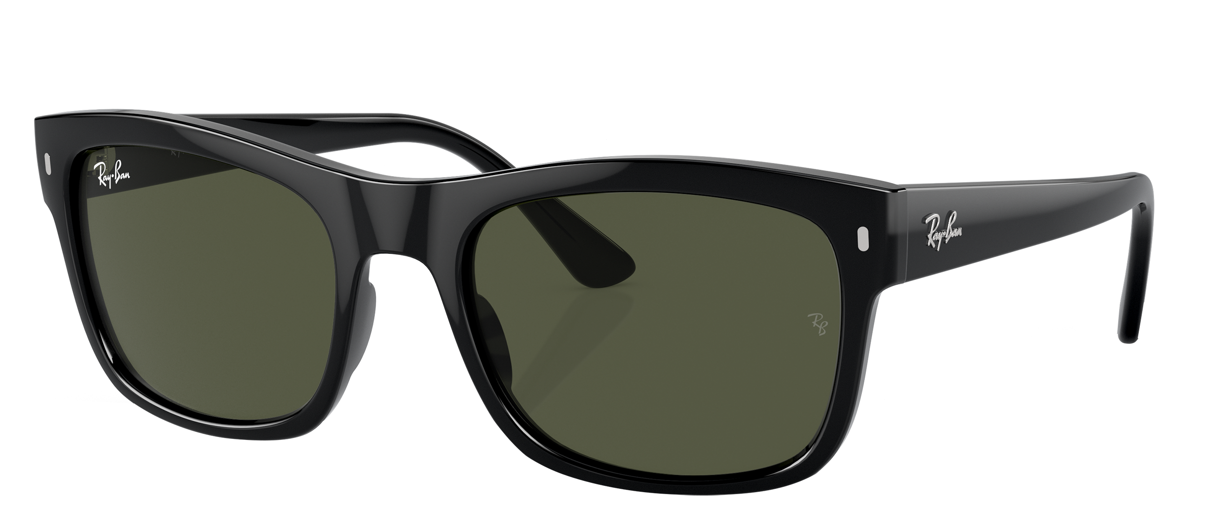 Image of Ray-Ban RB4428 Glass Sunglasses - Black/Green Classic - Large