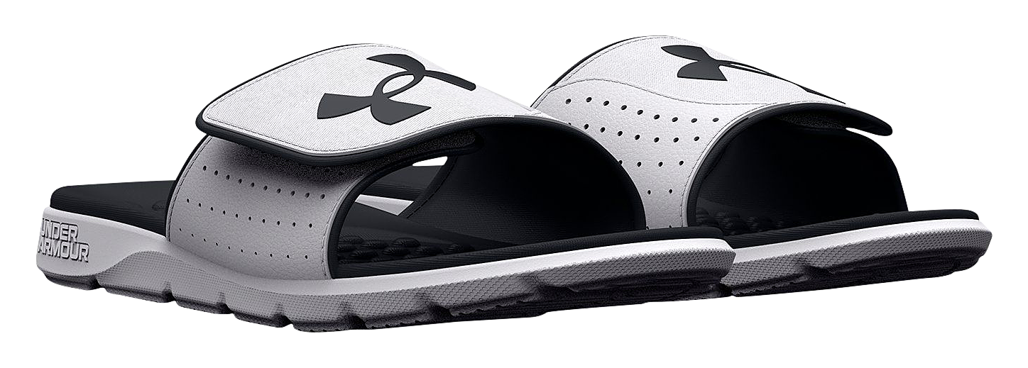 Image of Under Armour Ignite 7 Slide Logo Sandals for Men - White - 8M