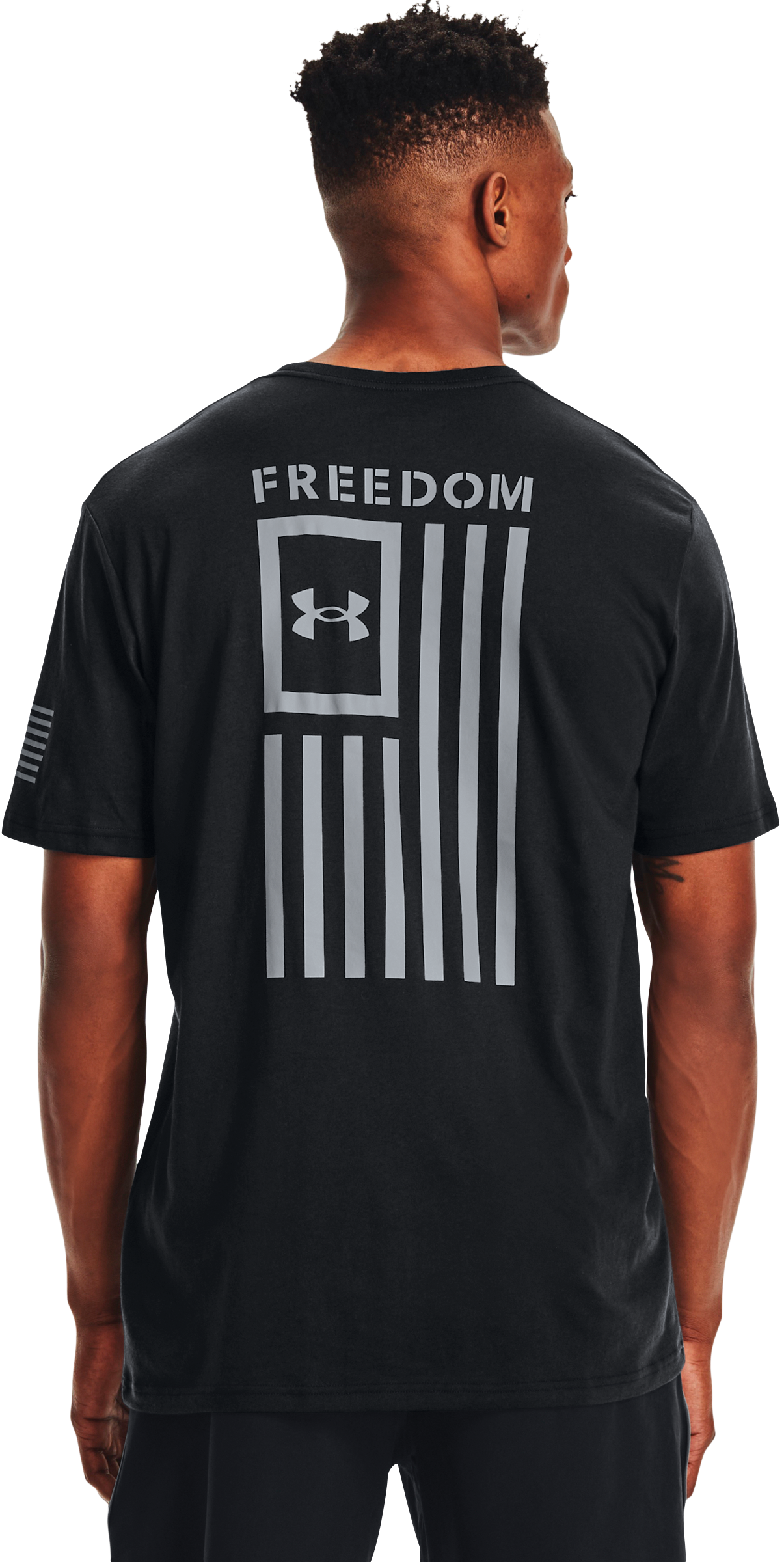 Under Armour Freedom Flag Short-Sleeve T-Shirt for Men - Black/Steel - LT