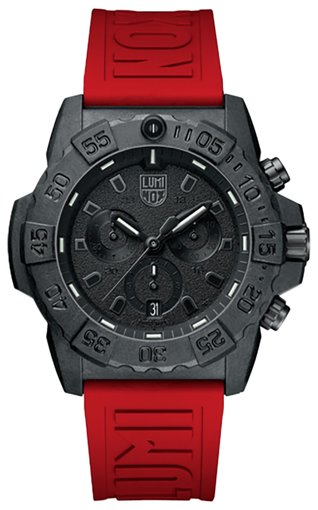 Image of Luminox Cut-to-Fit Rubber Watch Strap - Red