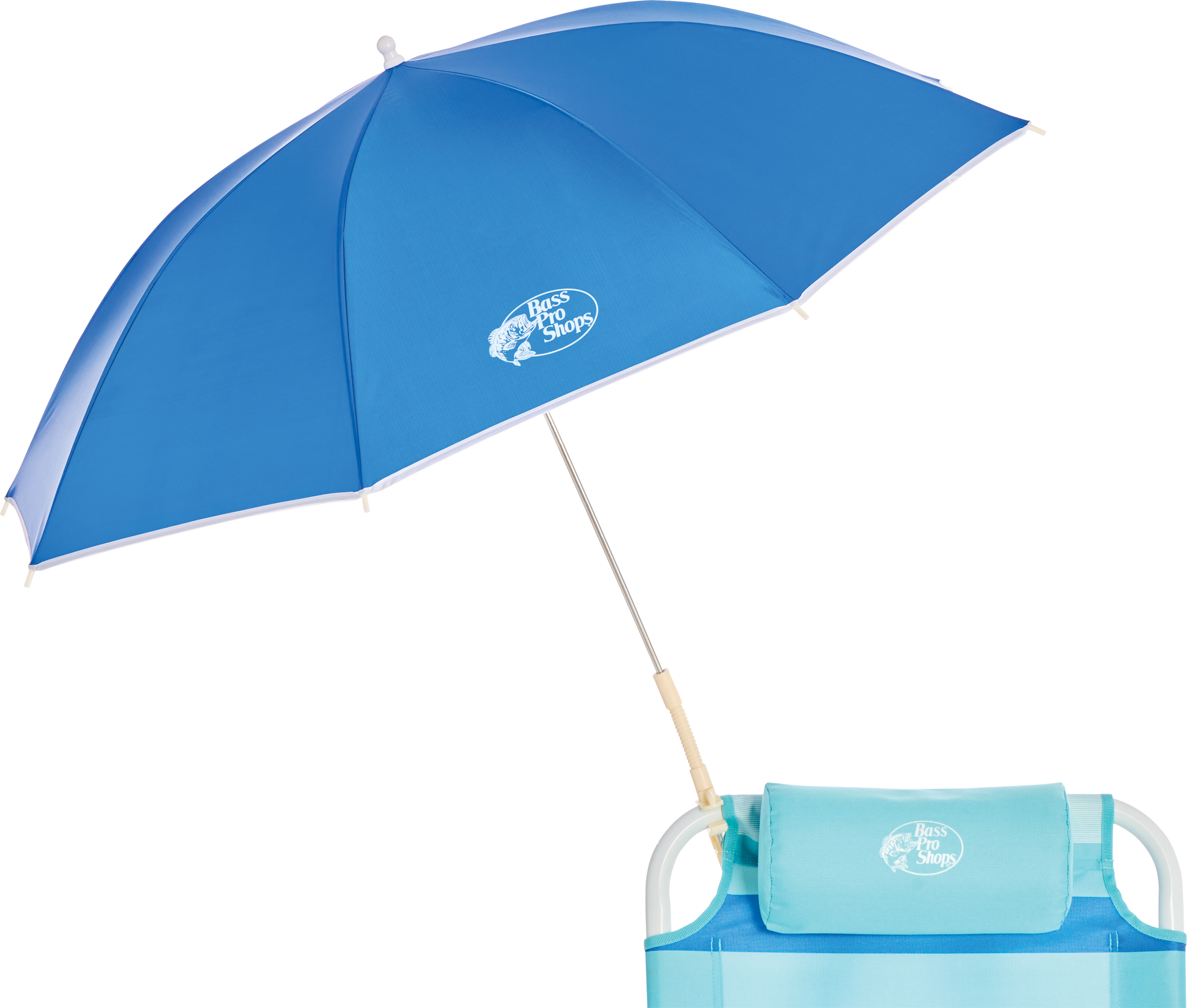 Image of Bass Pro Shops 4' Clamp-On Umbrella - Nautical Blue