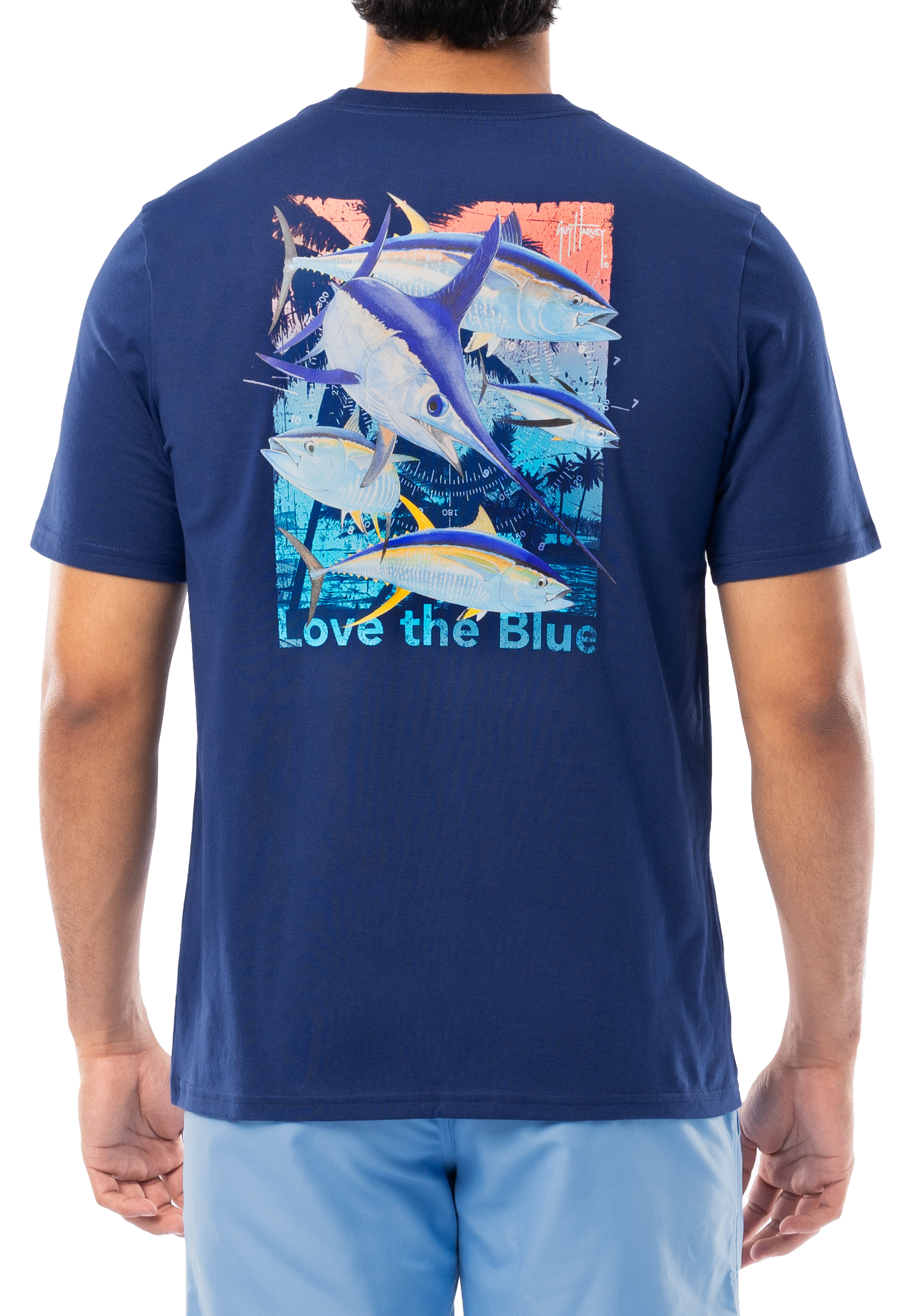 GUY HARVEY Love the Blue Short-Sleeve T-Shirt for Men