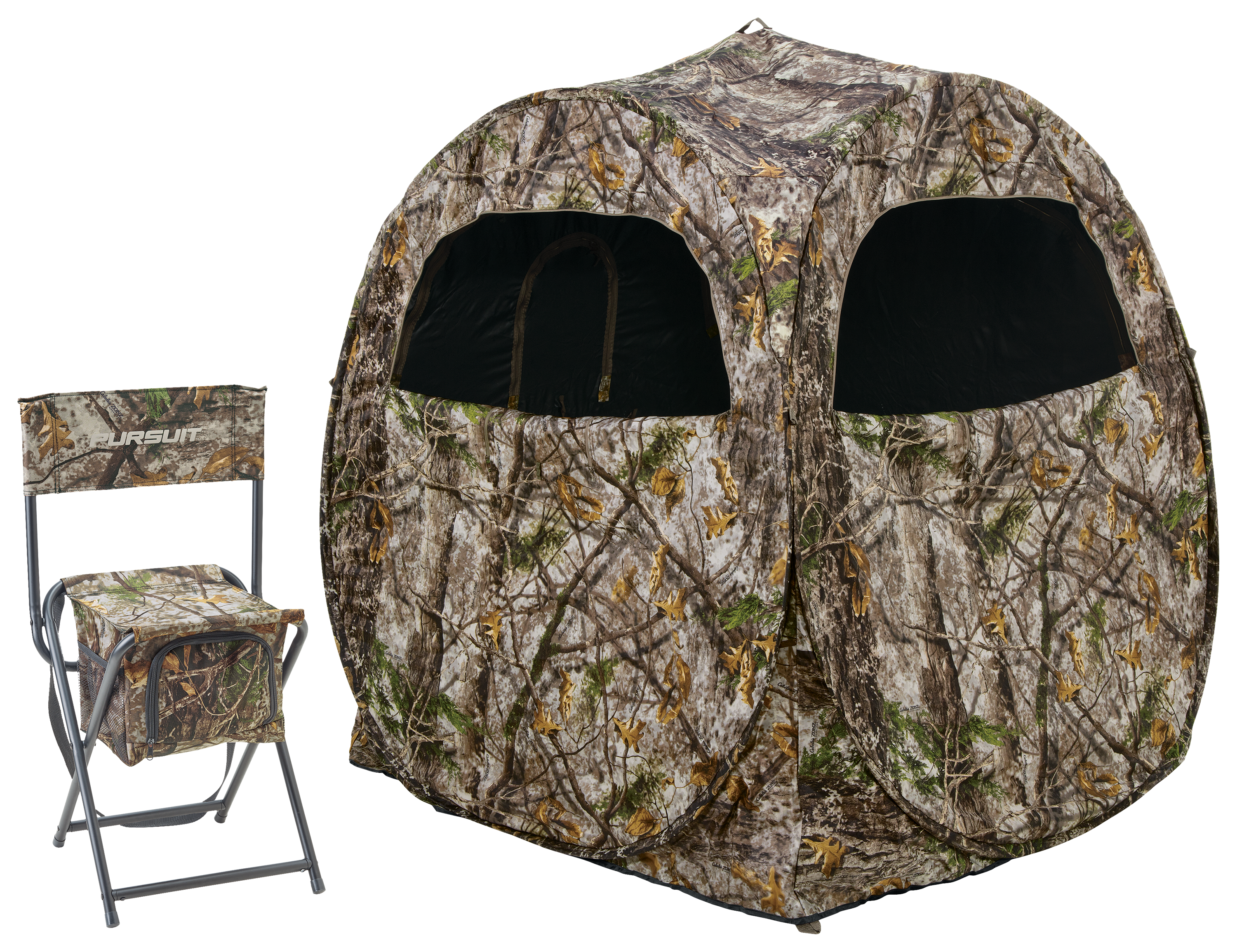 Pursuit Spring Steel Ground Blind and Chair Combo