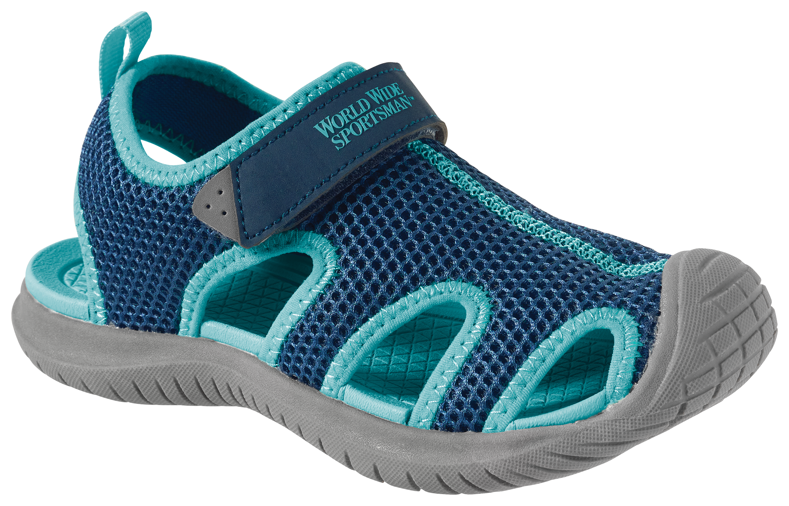 Image of World Wide Sportsman Octosquid Sandals for Kids - Navy/Aqua - 13 Kids