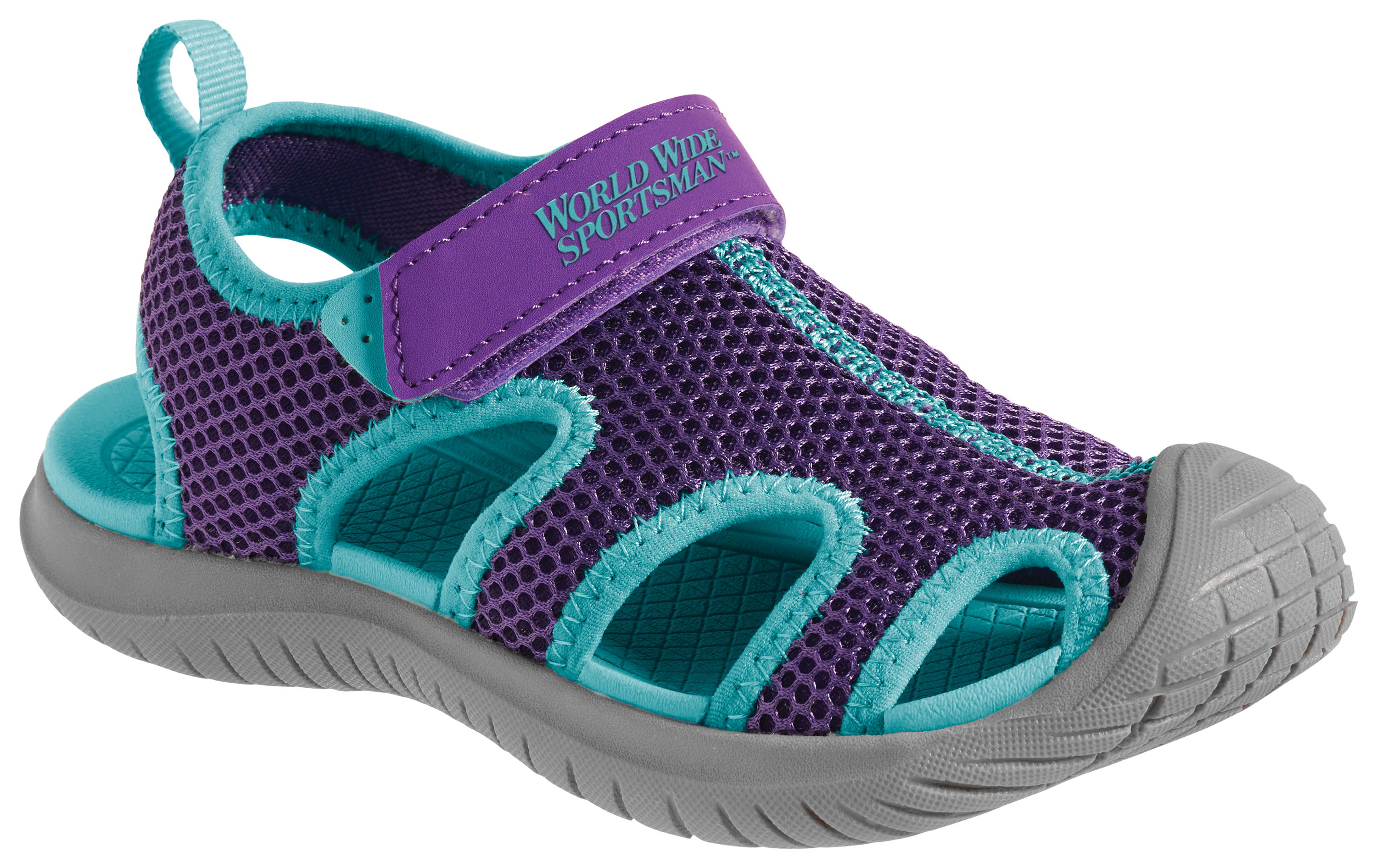 Image of World Wide Sportsman Octosquid Sandals for Kids - Purple/Aqua - 13 Kids