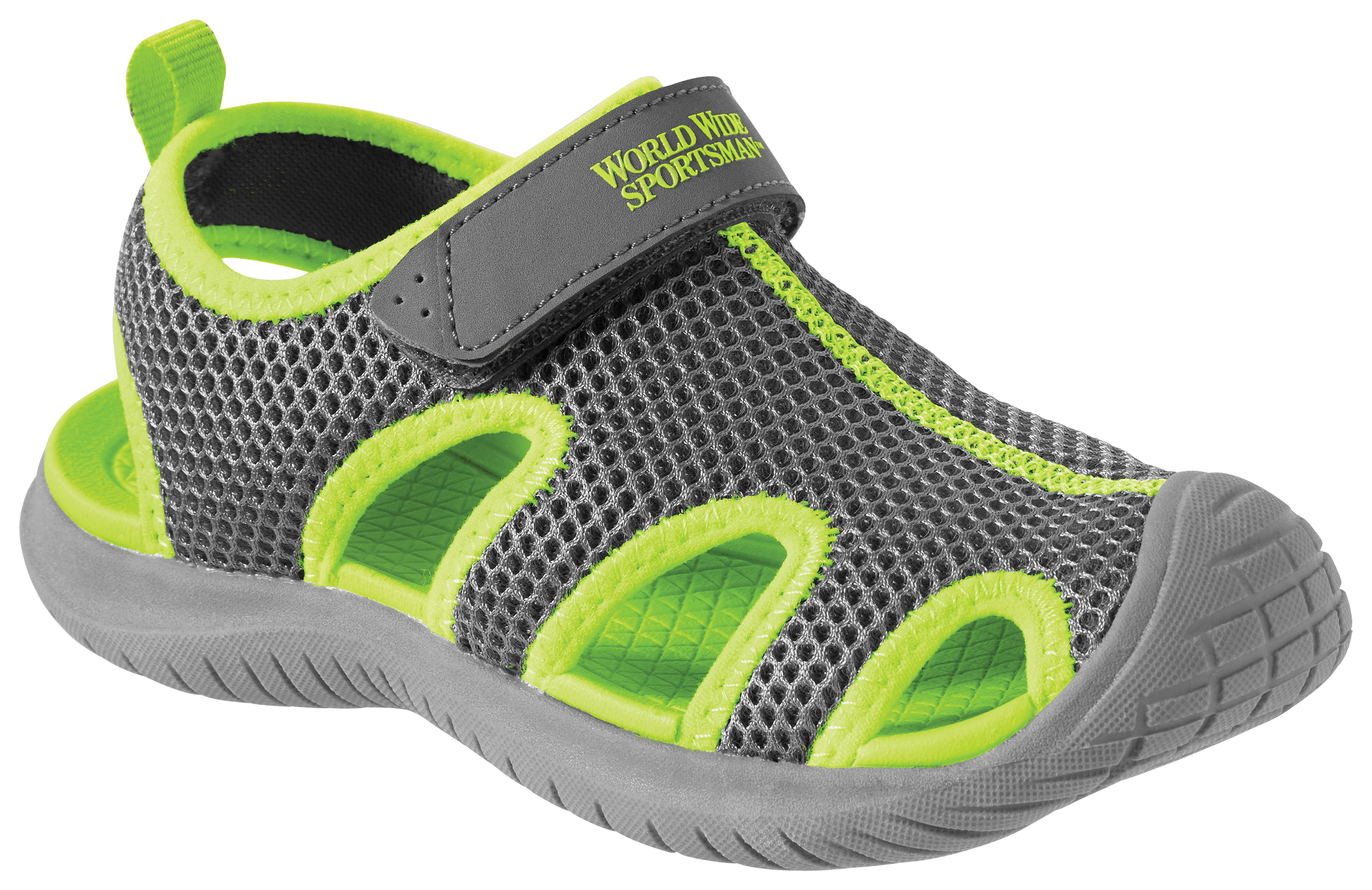 Image of World Wide Sportsman Octosquid Sandals for Kids - Charcoal/Lime - 13 Kids