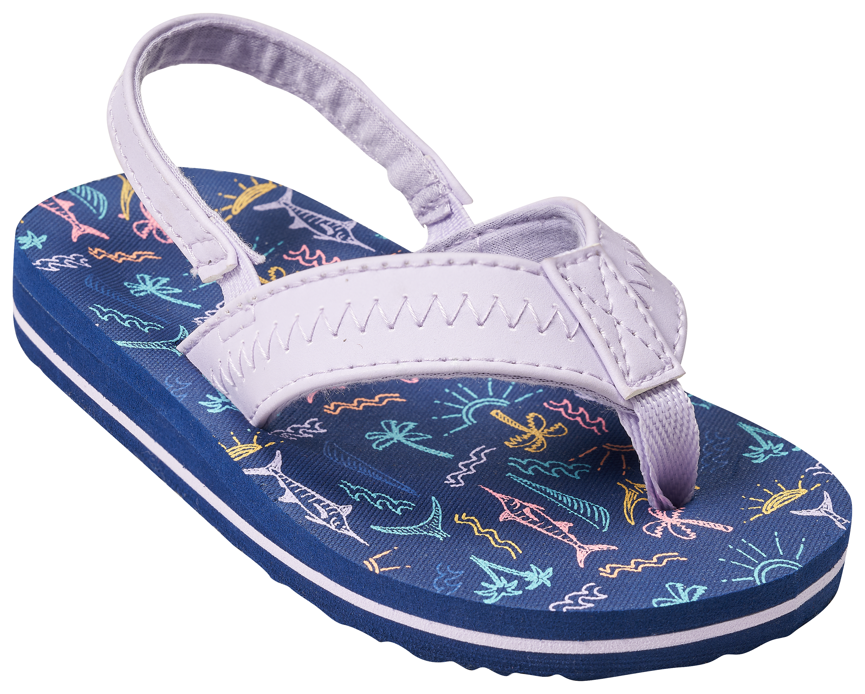 Image of Outdoor Kids Starfish Flip Thong Sandals for Toddlers - Lavender - 5 Toddler