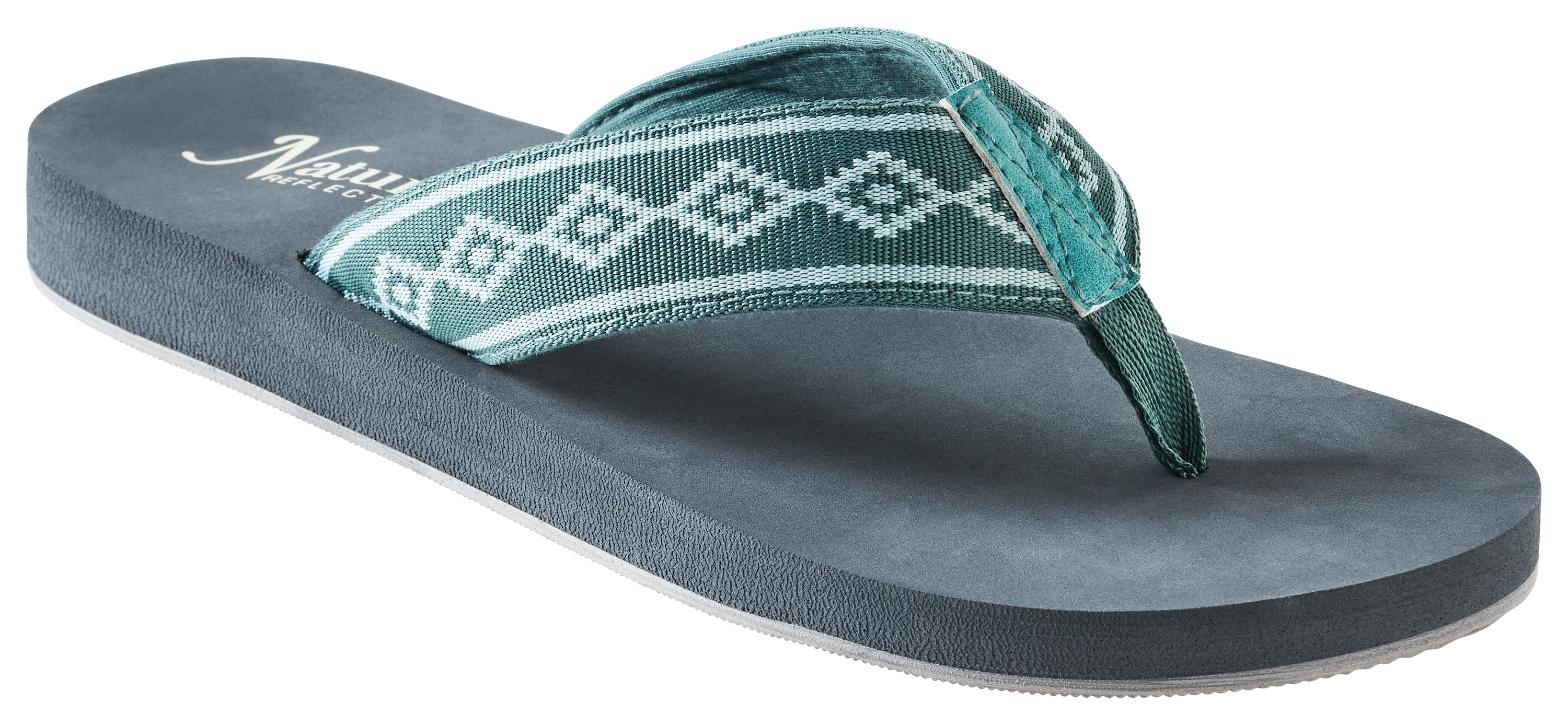 Image of Natural Reflections Skyla II Diamond Sandals for Ladies - Teal/Charcoal - 6M