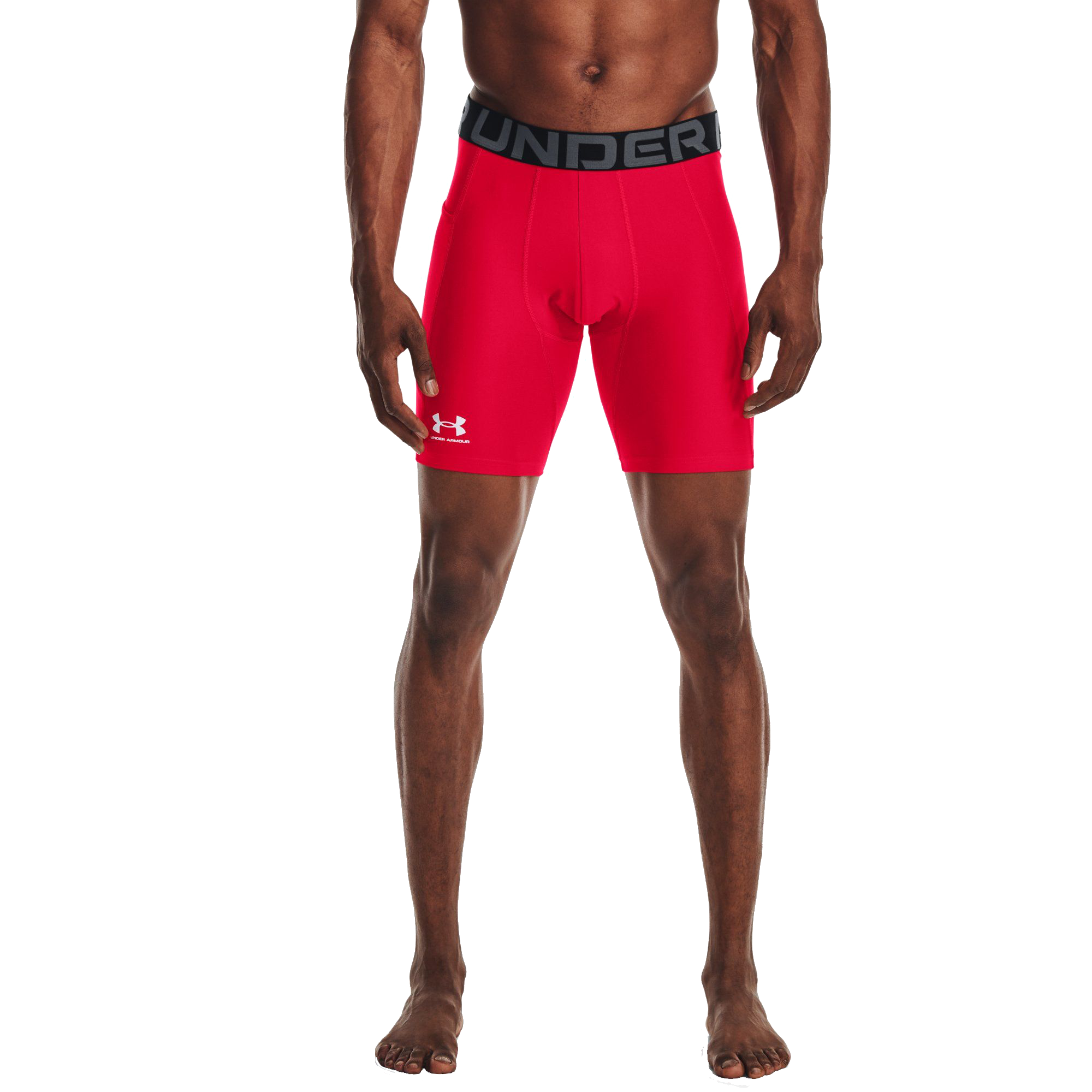 Under Armour HeatGear Armour Compression Shorts for Men - Red/White - LT