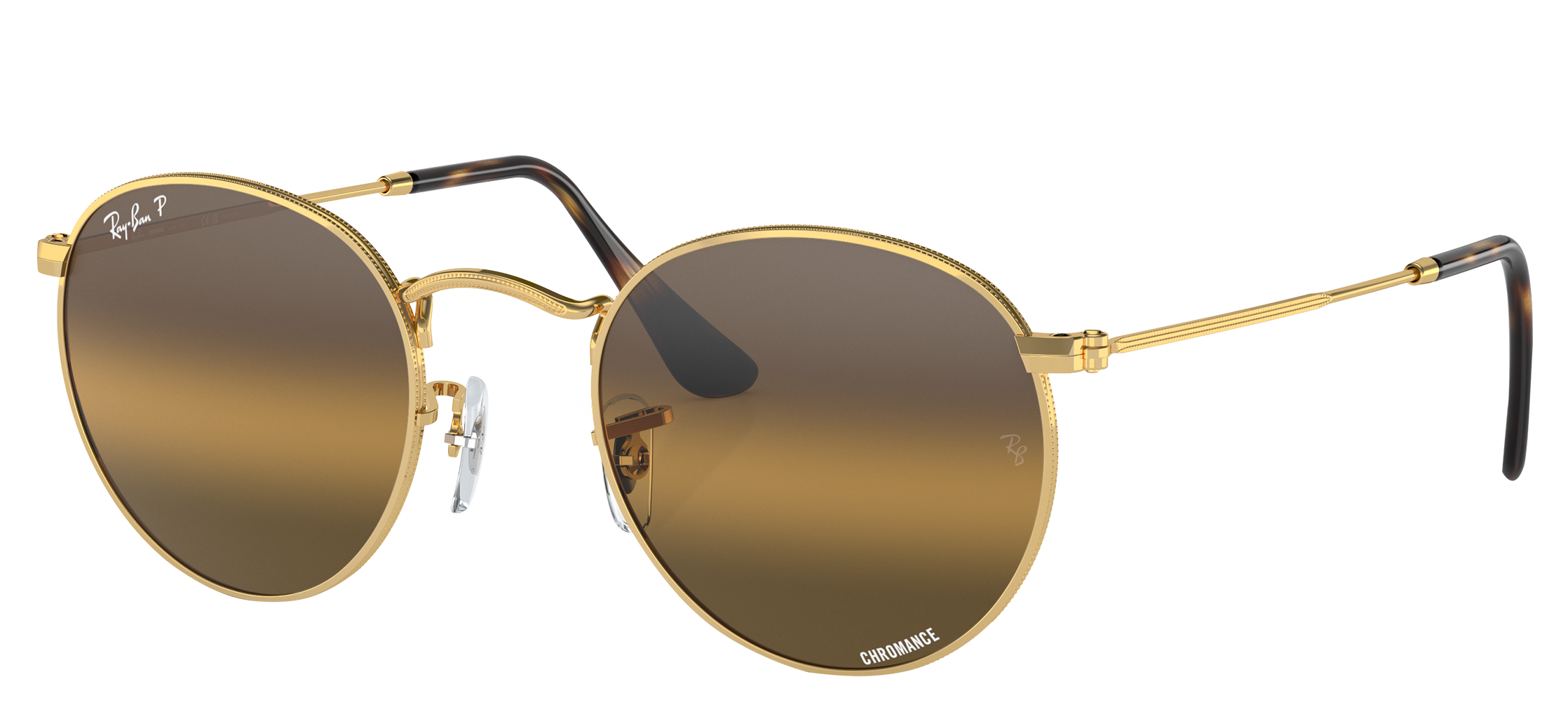 RAY-BAN Round Metal RB3447CH Chromance Mirror Glass Polarized Sunglasses