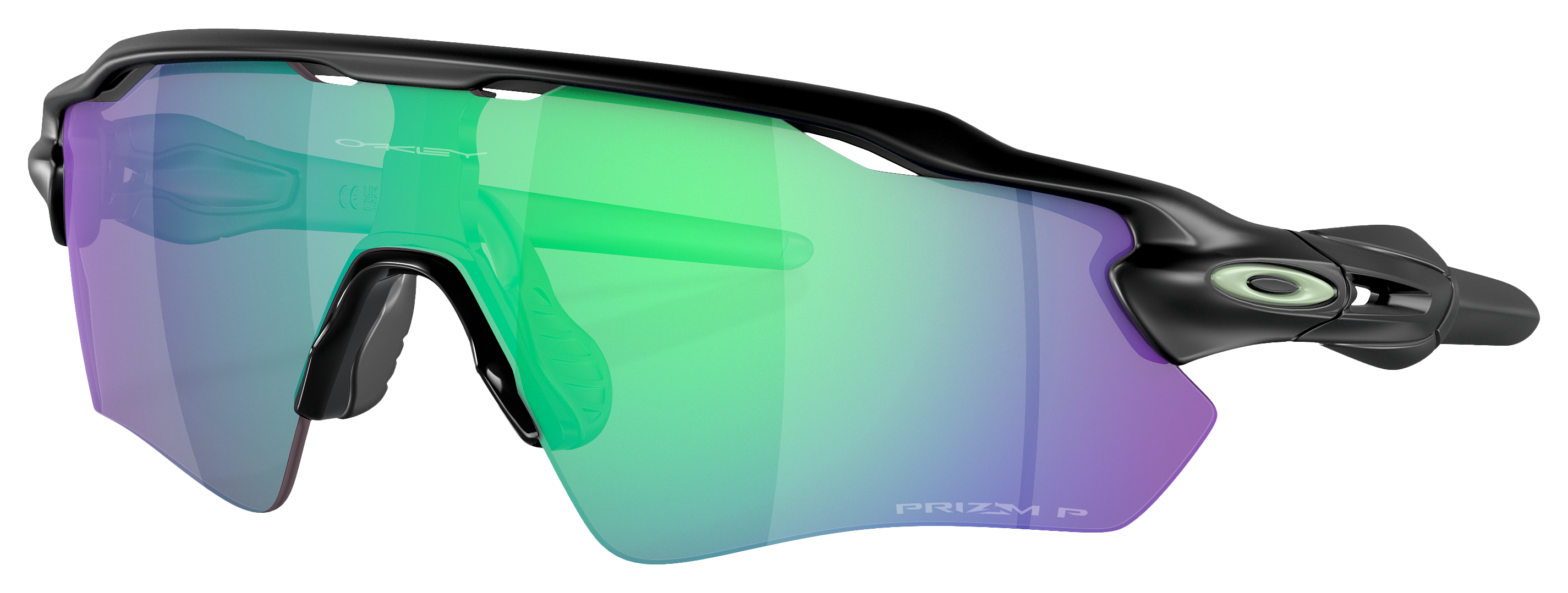 Image of Oakley Radar EV Path OO9208 Prizm Grey Polarized Sunglasses - Matte Black/Prizm Jade - X-Large