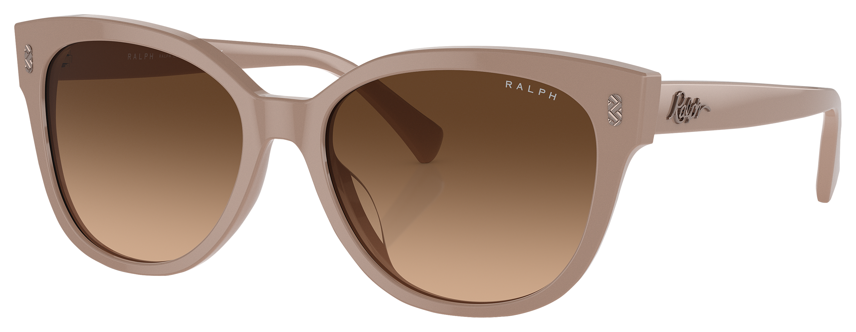 Image of Ralph RA5305U Sunglasses for Ladies - Shiny Solid Beige/Brown Gradient - Medium