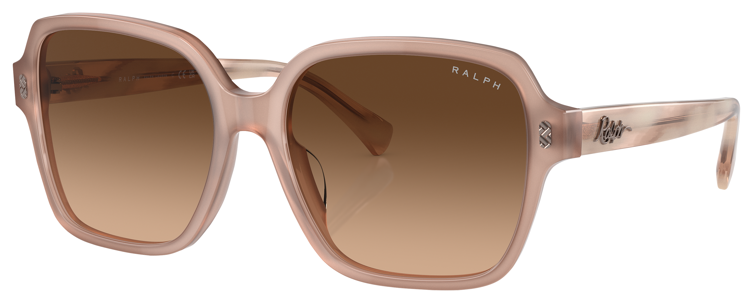 Image of Ralph Lauren RA5304U Sunglasses for Ladies - Shiny Opal Rose Beige/Brown Gradient - Large