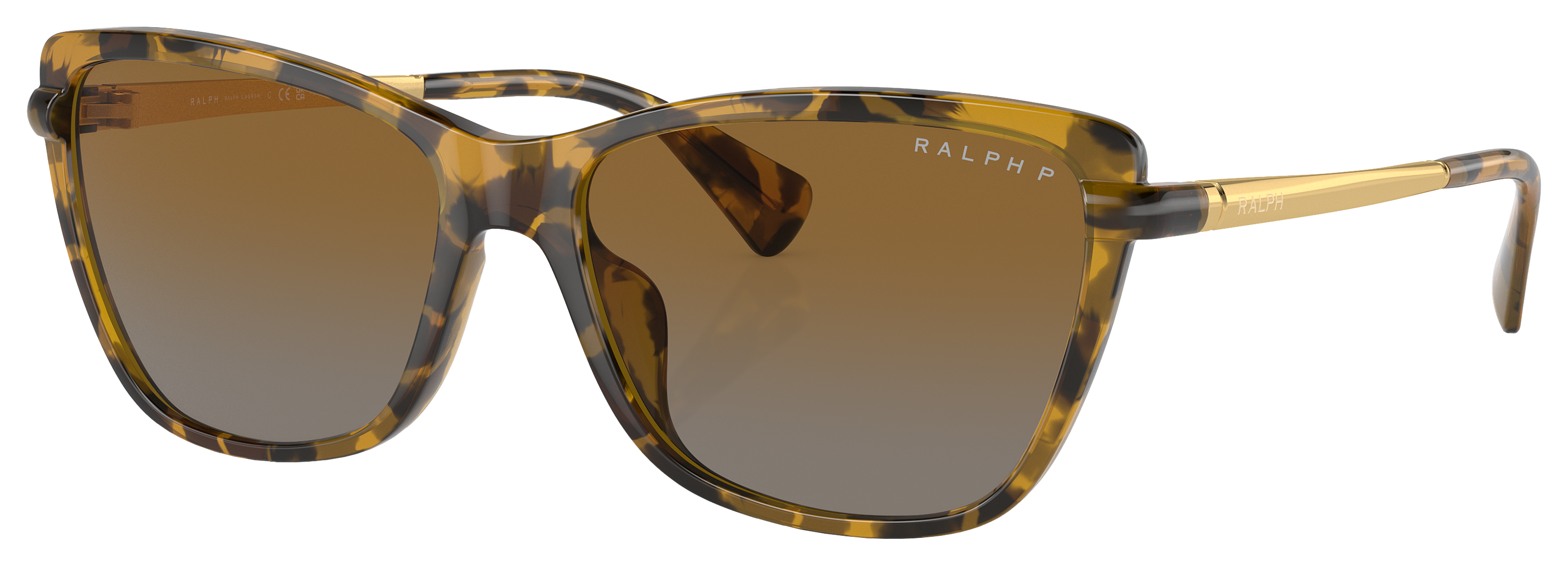 Image of Ralph Lauren RA5308U Polarized Sunglasses for Ladies - Yellow Havana/Brown Gradient