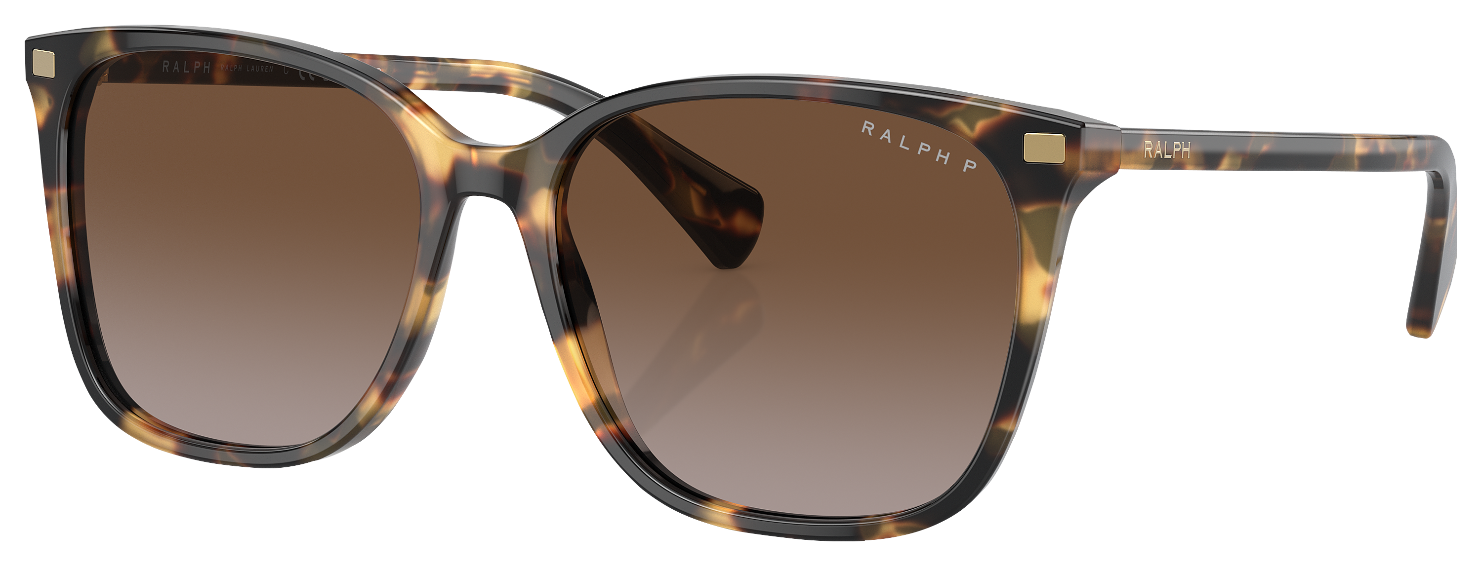 Image of Ralph RA5293 Polarized Sunglasses for Ladies - Shiny Havana Yellow/Brown Gradient - Medium