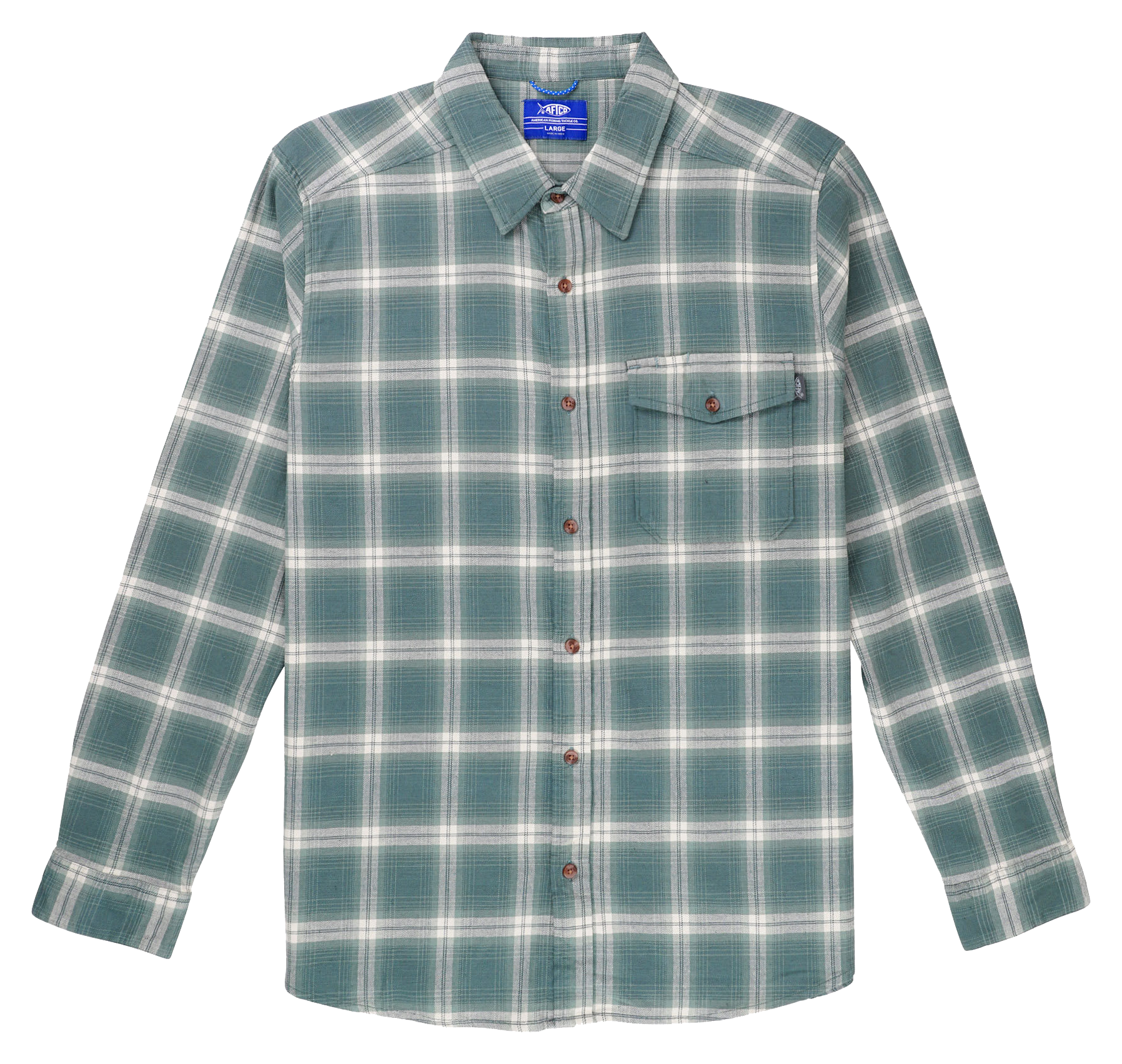 Image of AFTCO Lager Flannel Long-Sleeve Shirt - Depths
