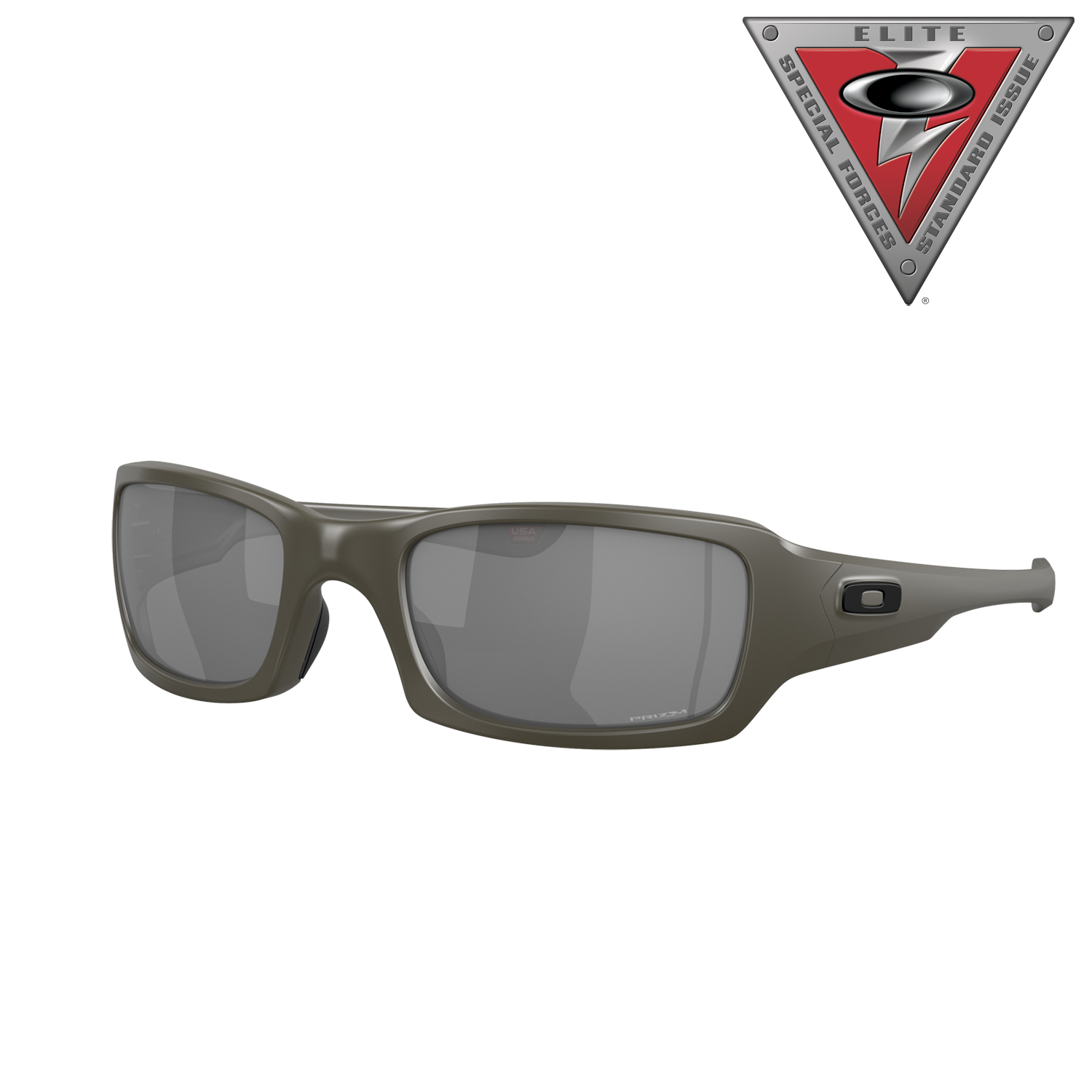 Image of Oakley SI Fives Squared OO9238 OD Green Collection Prizm Grey Mirror Sunglasses