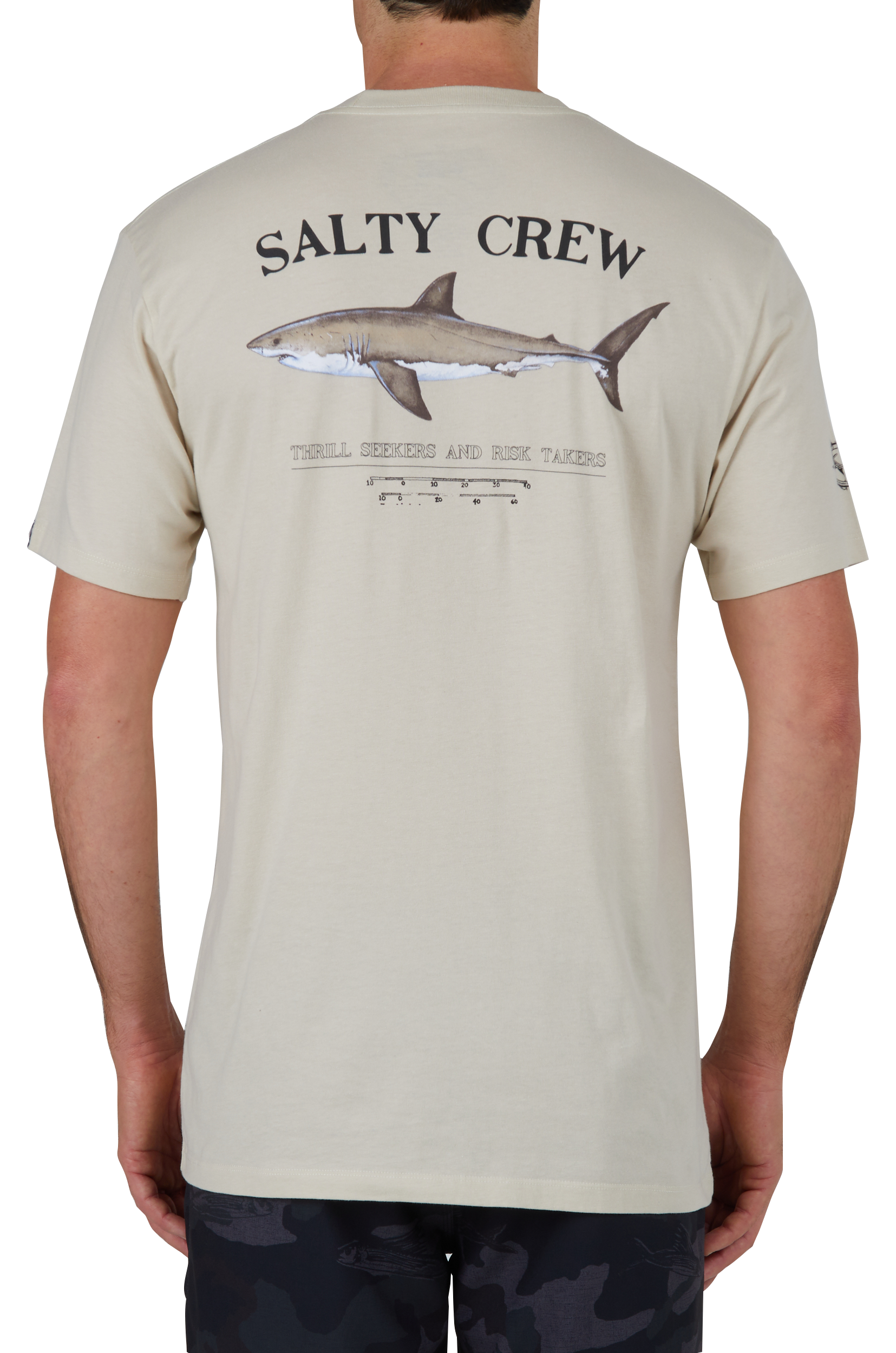 Image of Salty Crew Premium Bruce Shark Graphic Short-Sleeve T-Shirt for Men - Bone