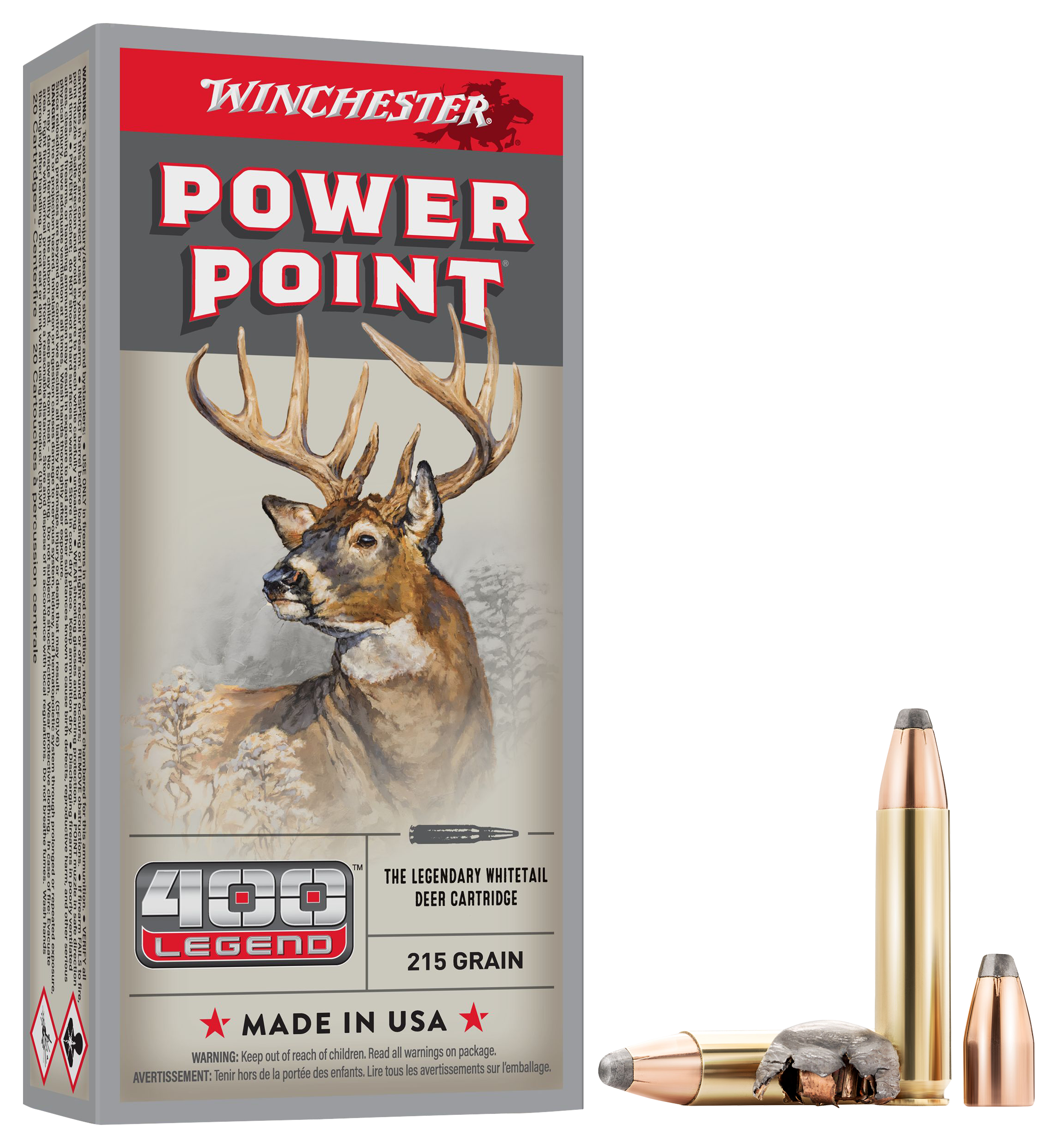 Winchester Power-Point 400 Legend 215 Grain Soft Point Centerfire Rifle Ammo
