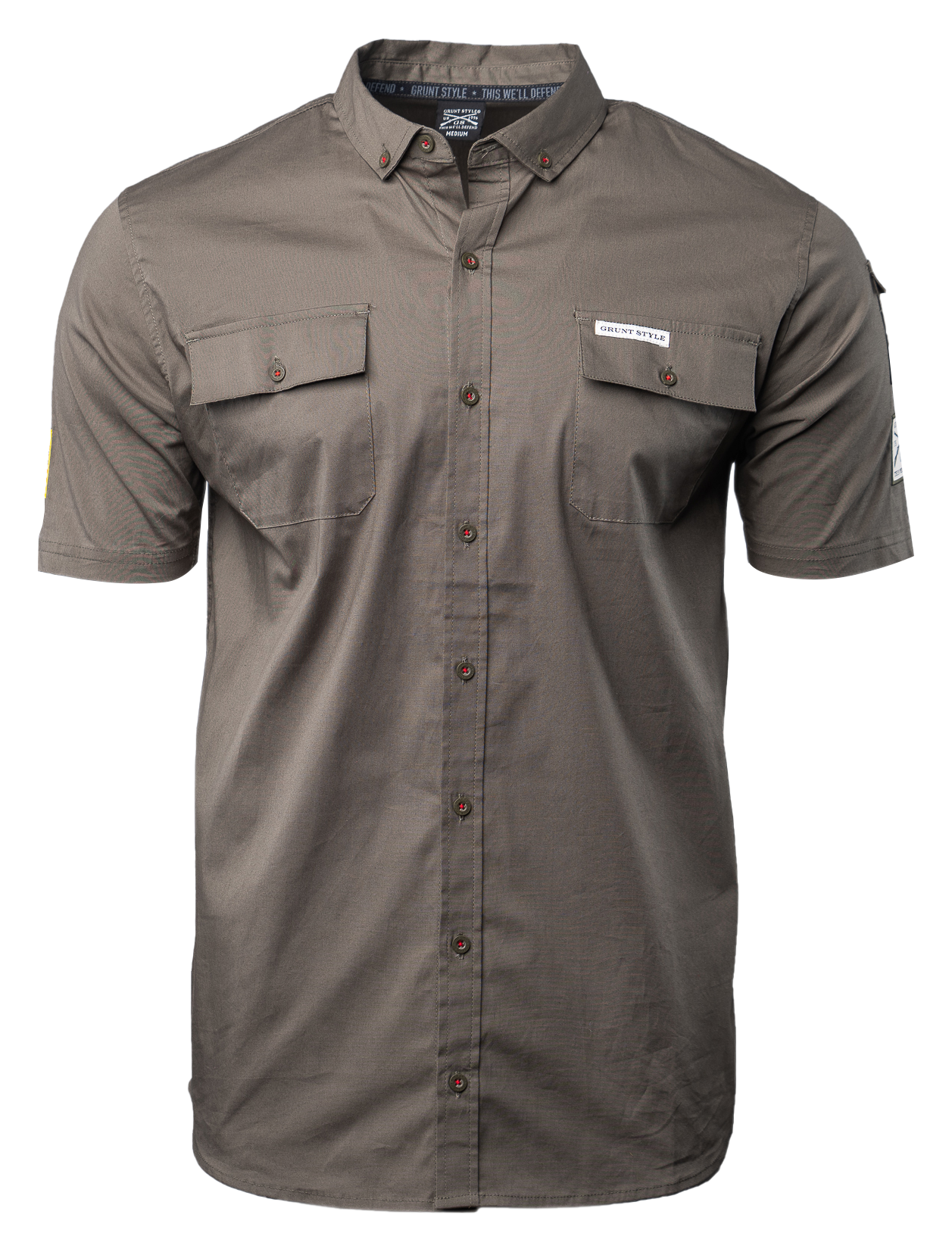 Grunt Style Garage Button-Down Short-Sleeve Shirt for Men                                                                       