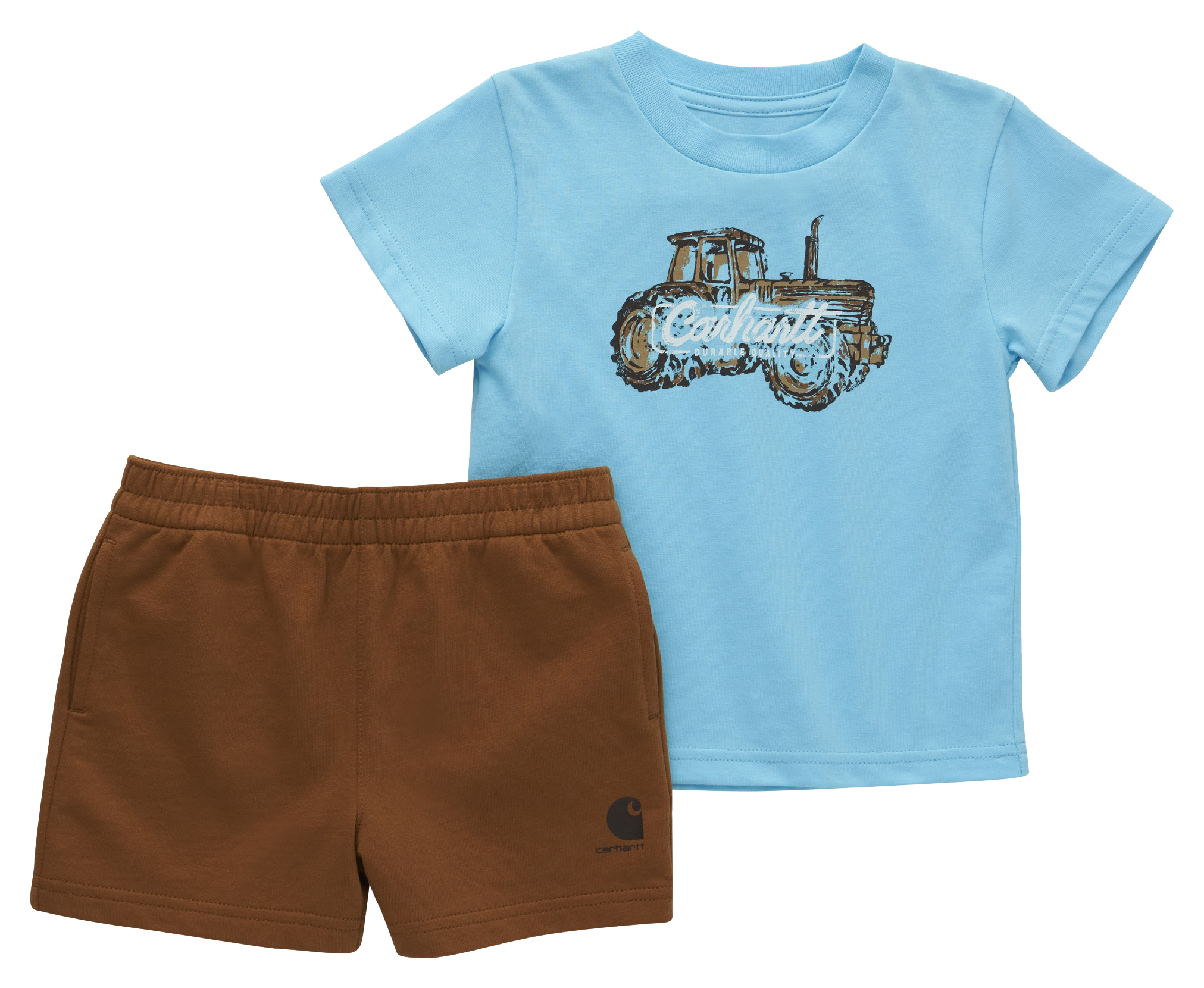 Image of Carhartt Tractor Short-Sleeve T-Shirt and French Terry Shorts Set for Babies - Carhartt Brown - 3 Months