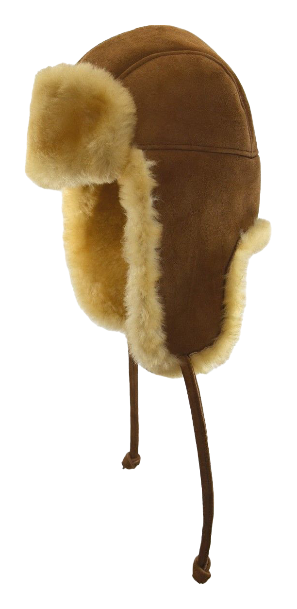 Image of Crown Cap Double-Faced Shearling Aviator Hat - Toffee