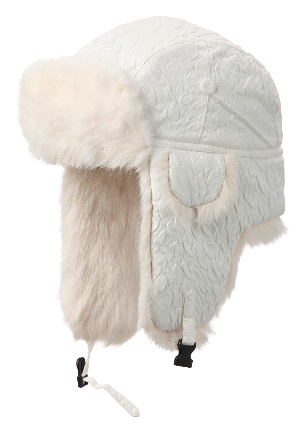 Crown Cap Crinkle Nylon Aviator Cap with Rabbit Trim
